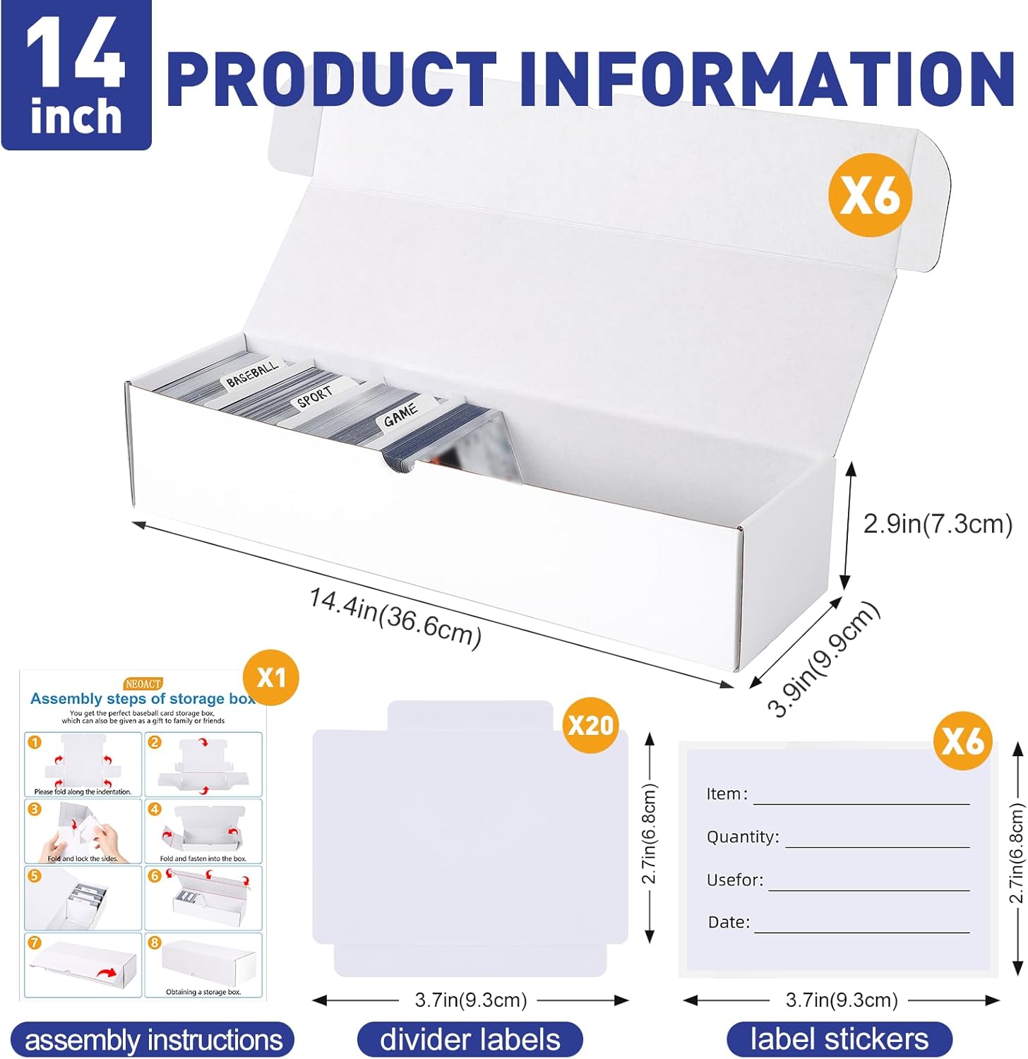 NEOACT Card Storage Box Set 6-Pack