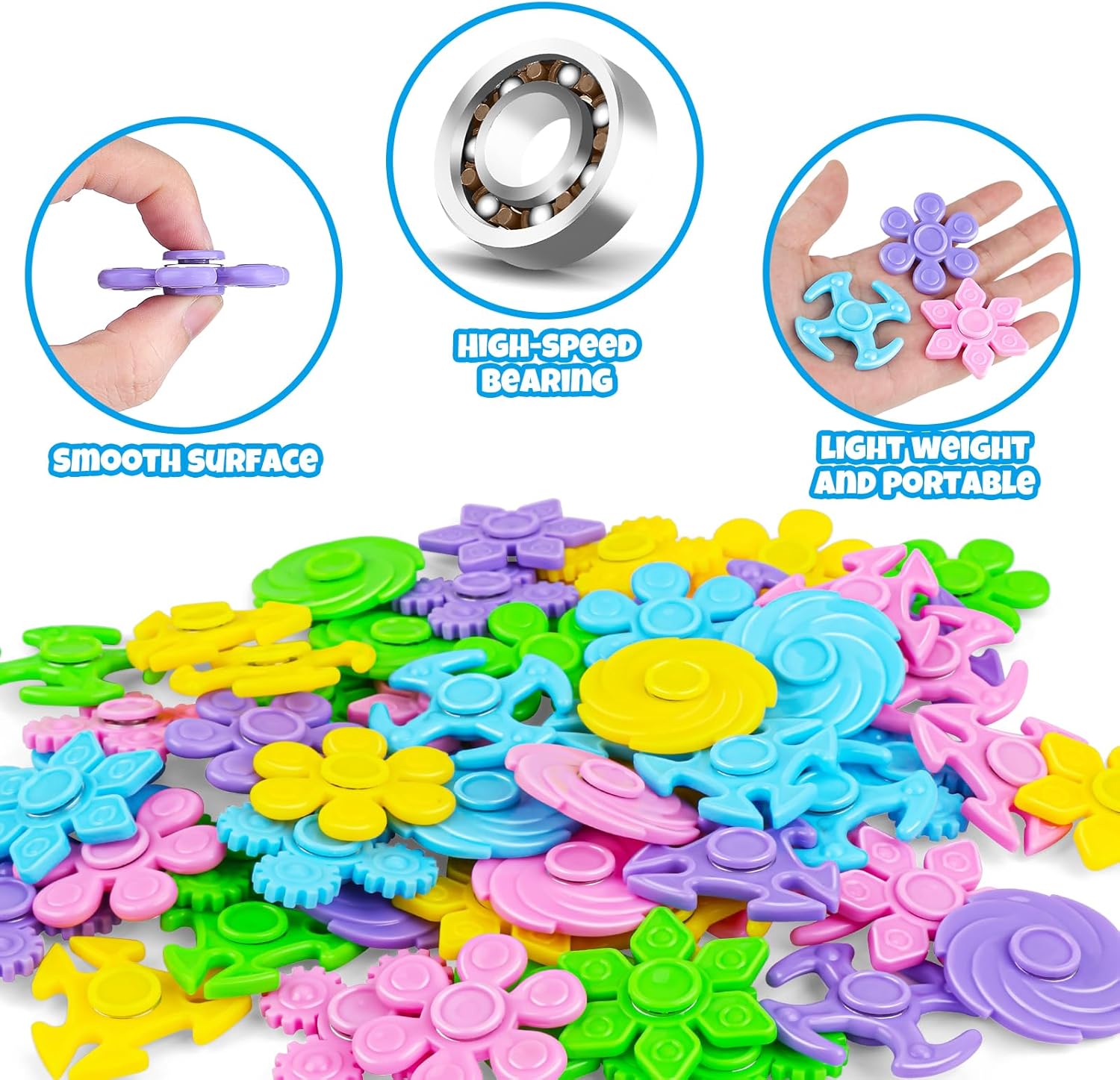 Nicknack 60PCS Fidget Spinners Bulk Toys for Kids and Adults