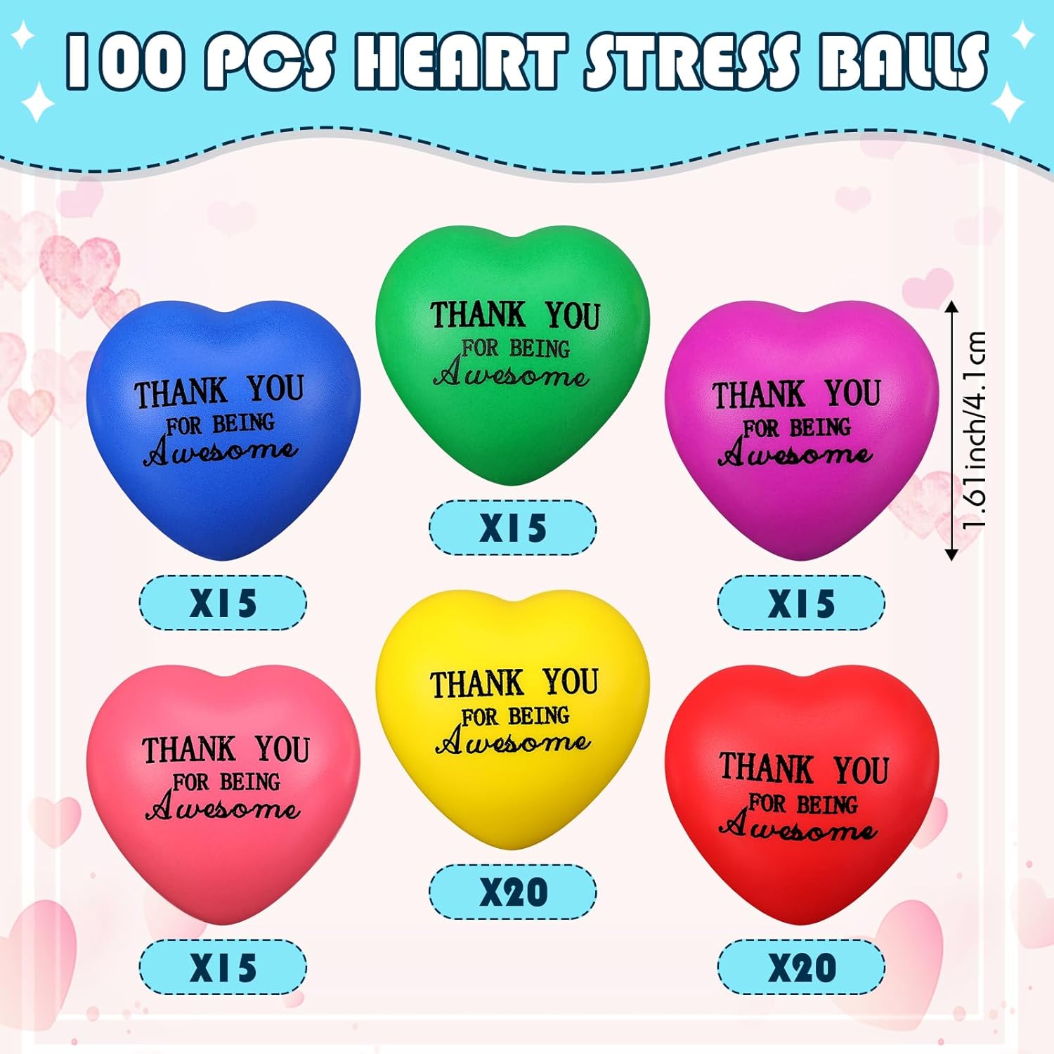 Liliful 100 Pcs Stress Balls Bulk for Graduation Party Favors