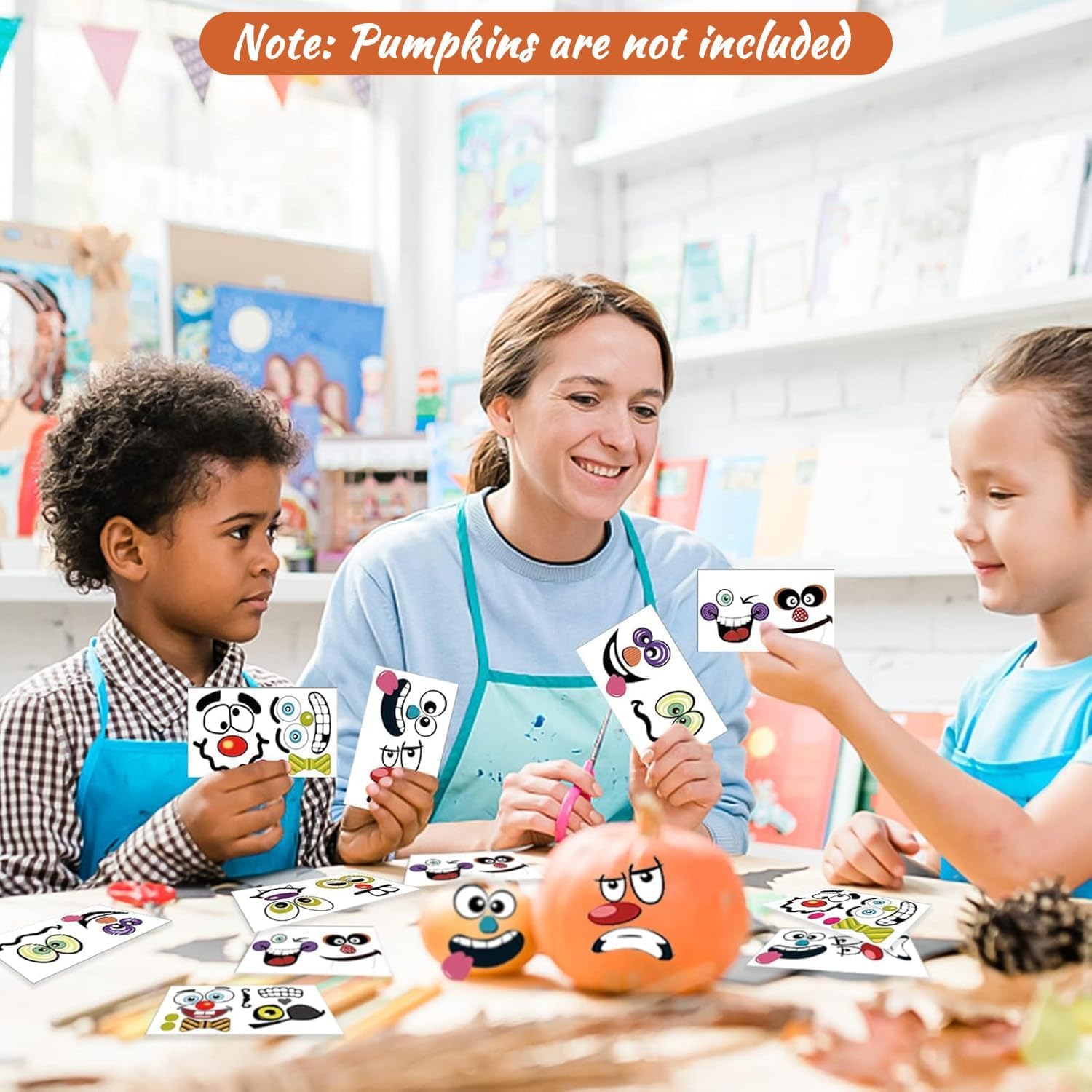 36 Pack Halloween Pumpkin Stickers for Kids and Toddlers