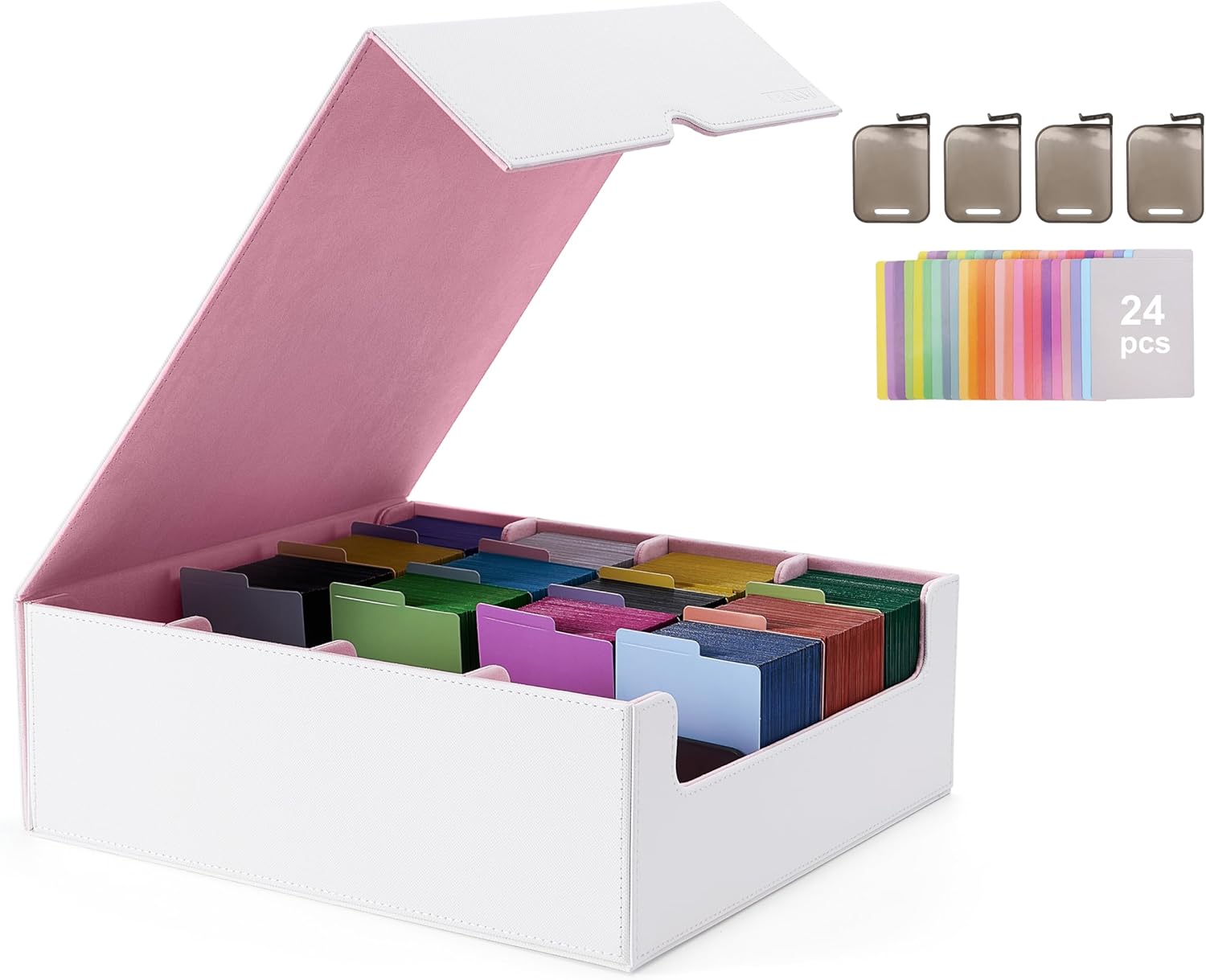 Venssu 4 Row Card Storage Box for 3000 Trading Cards