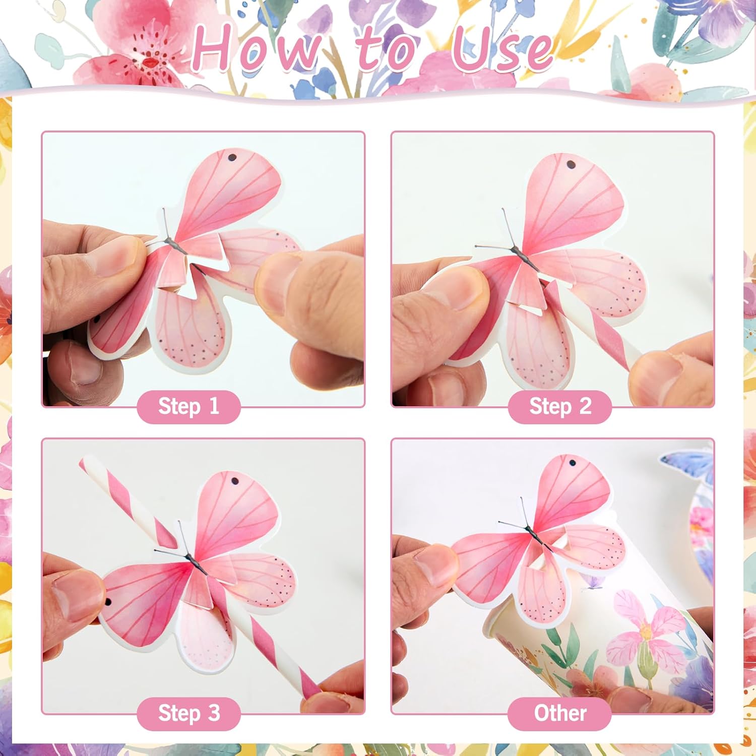 PAPER JAZZ 80pcs Wildflower Party Decorations