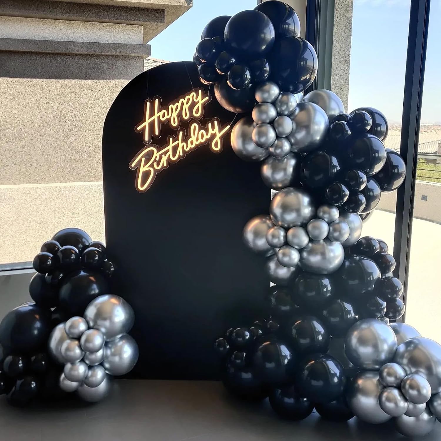 120pcs Black Balloon Arch Kit for Party Decorations