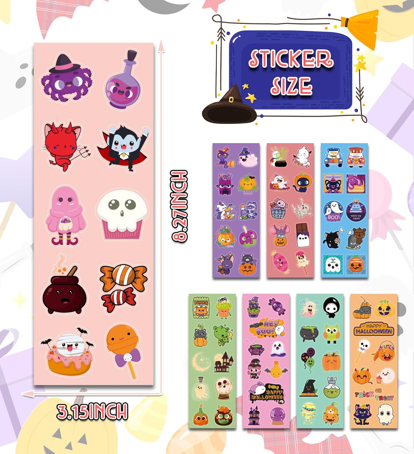 Halloween Stickers for Kids - 400PCS 40 Sheets Party Decorations