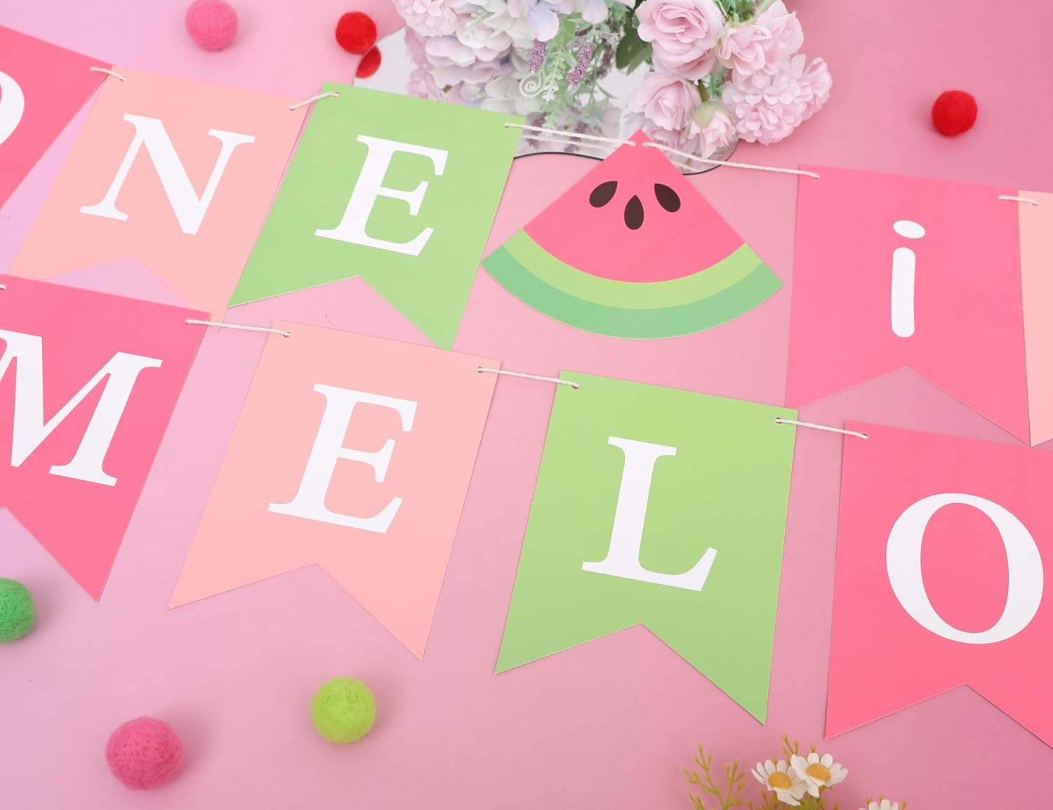 One in a Melon Birthday Banner - Watermelon Party Decoration