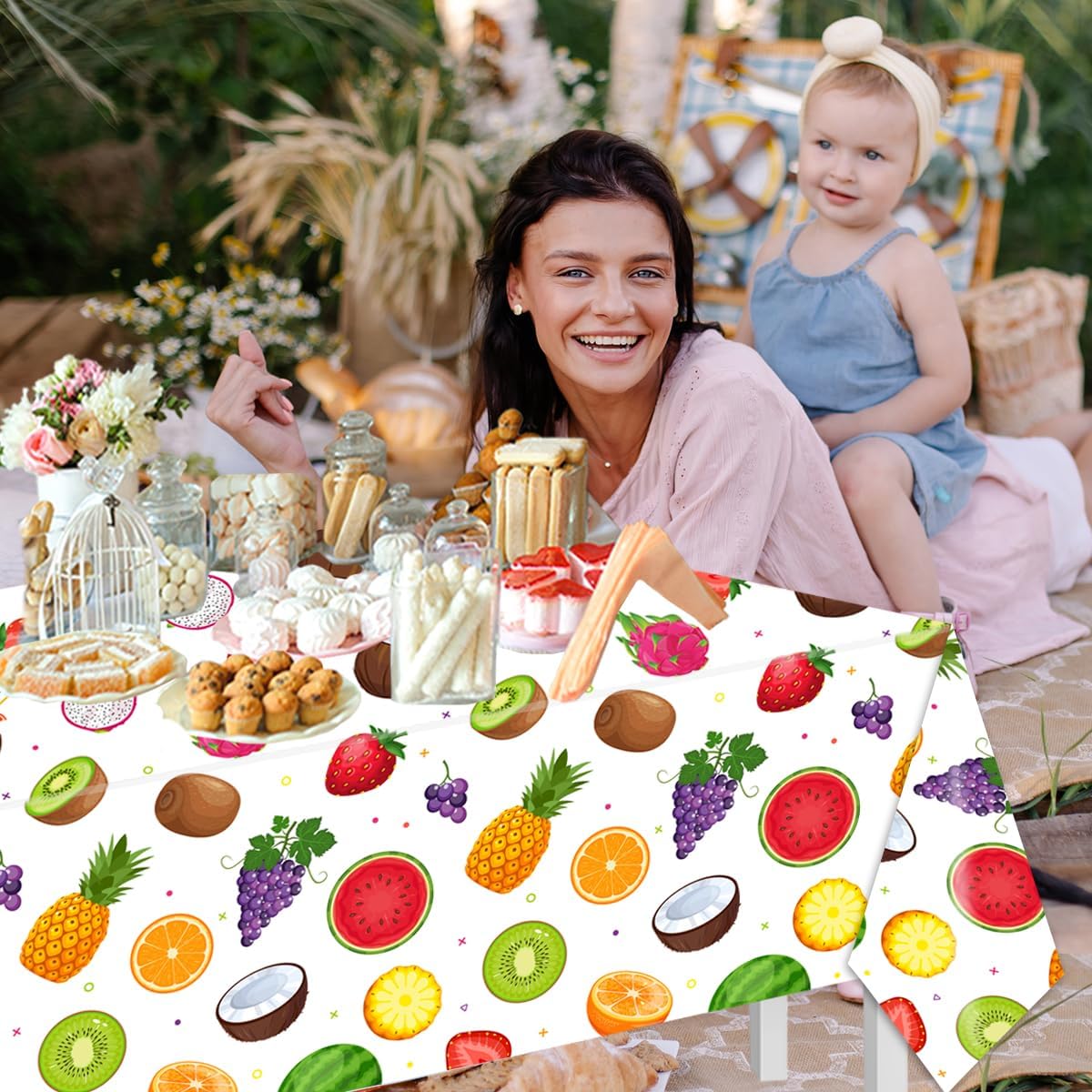 3Pcs Fruit Tablecloths Summer Party Decorations
