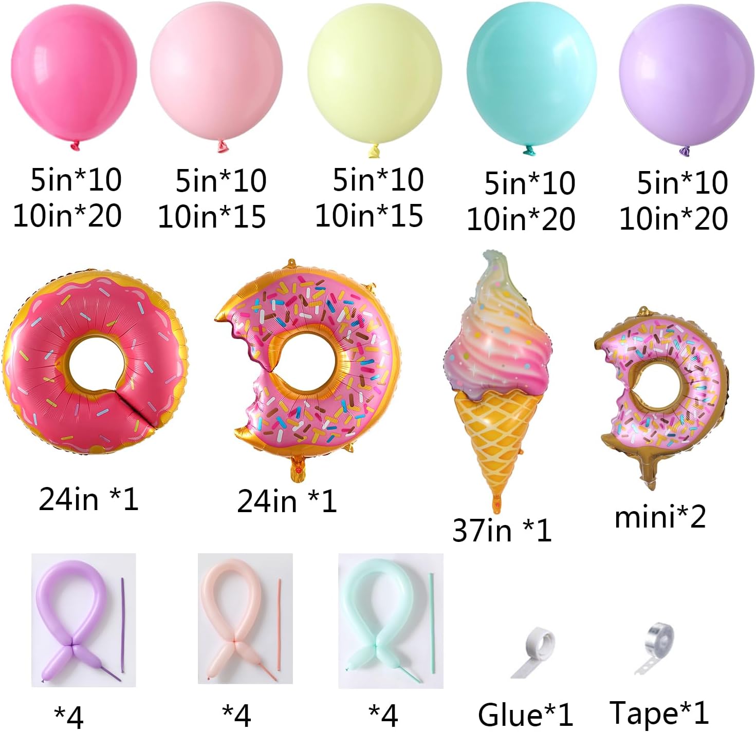 Pastel Donut Balloon Arch Garland Kit