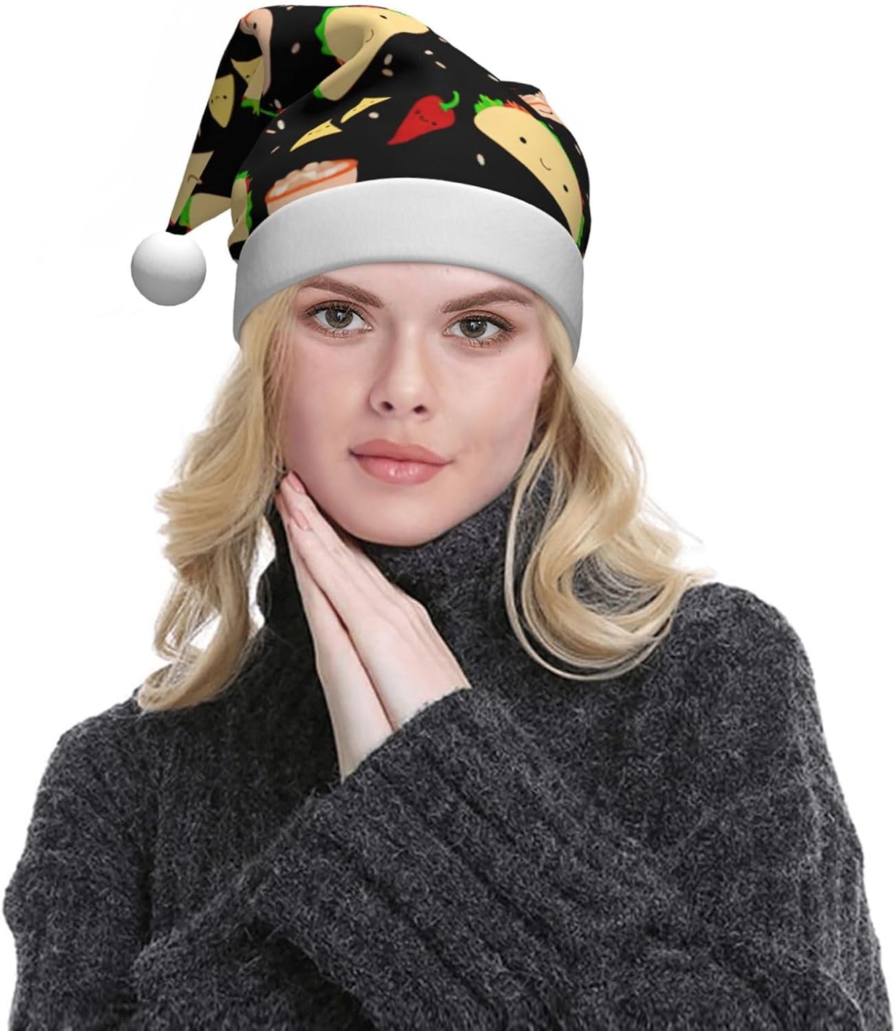QINZHENG Personalized Santa Hat Christmas Party Fun Headwear for Women