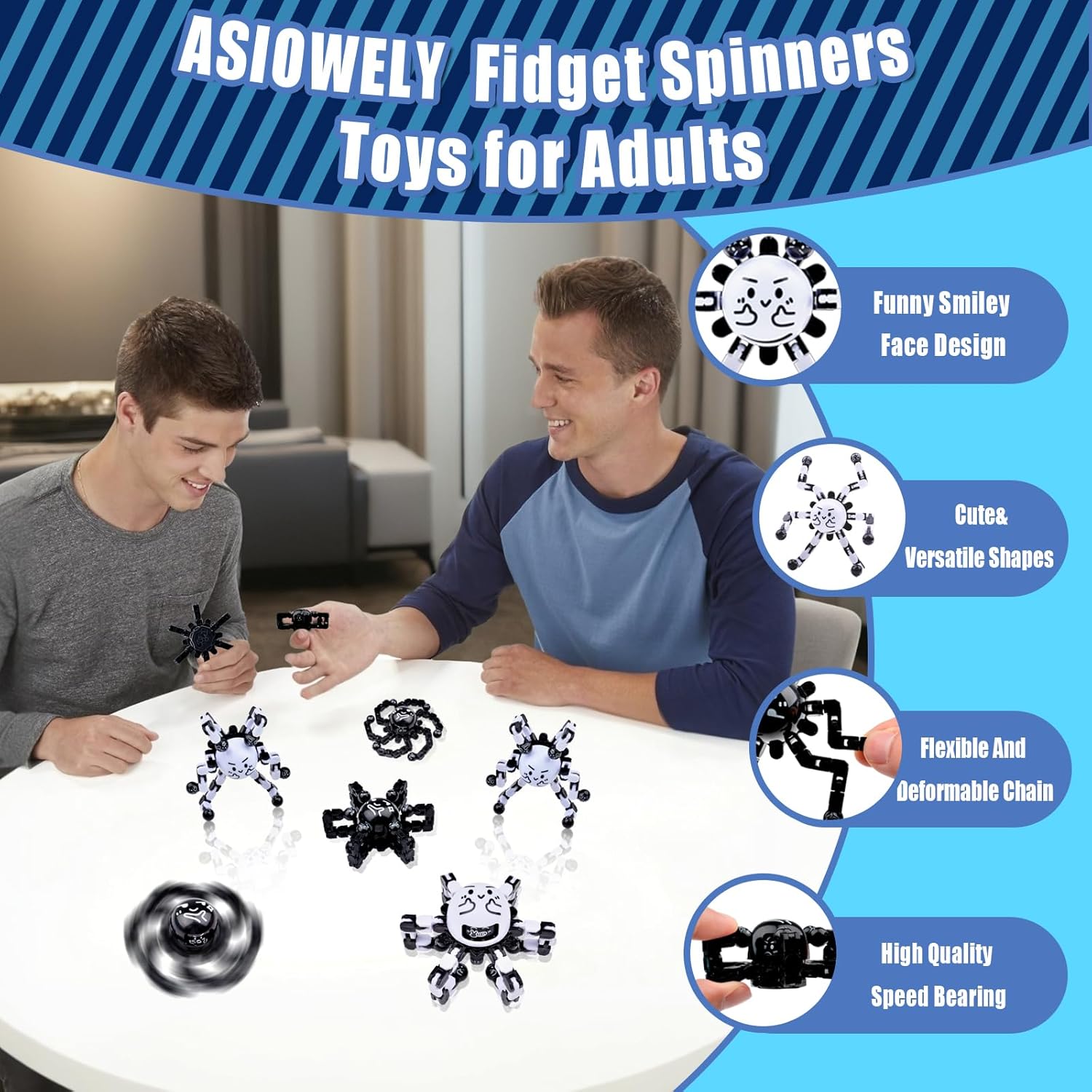 Transformable Fidget Spinners for Adults and Kids