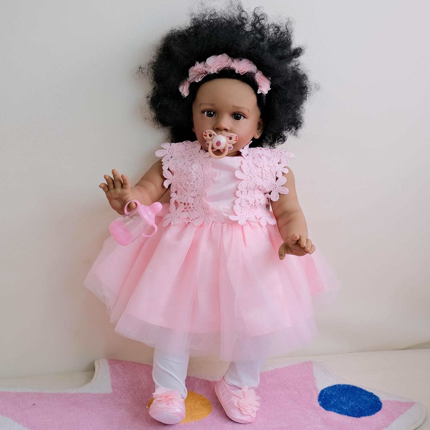 RXDOLL Realistic 26 Inch Black Girl Baby Doll