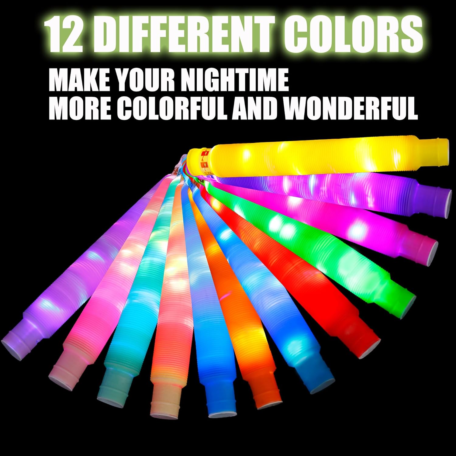 UrChoice Glow Sticks Party Favors 15 PCS LED Pop Tubes