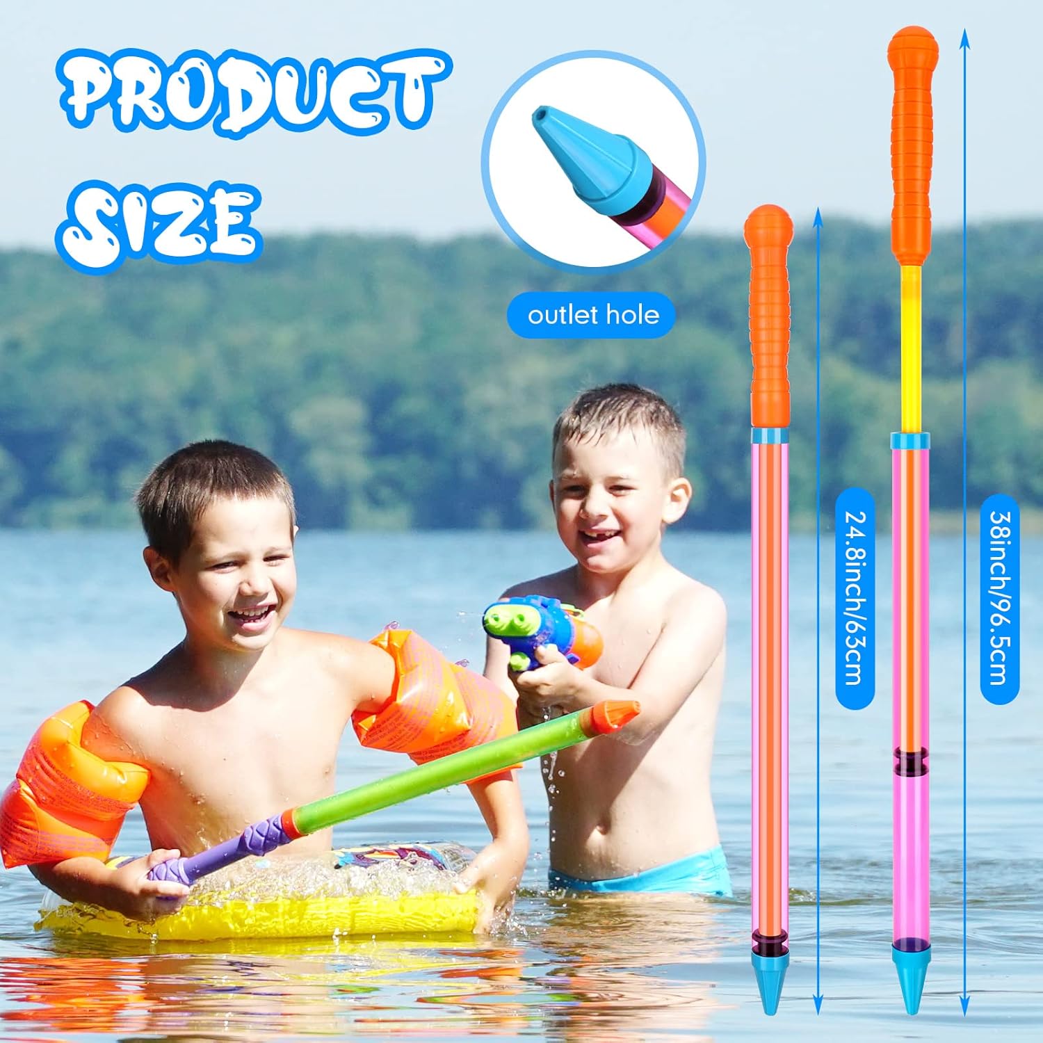 Wettarn 48 Pcs Crayon Water Guns for Summer Fun