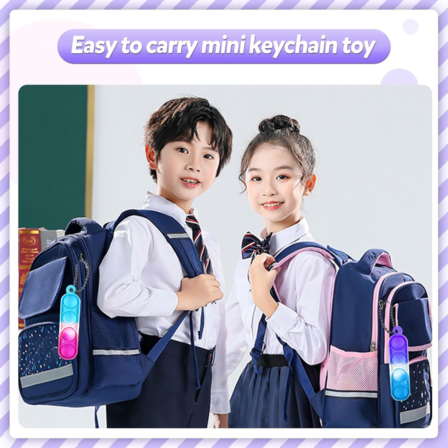 260 PCS Mini Pop Fidget Keychain Set for Kids and Adults
