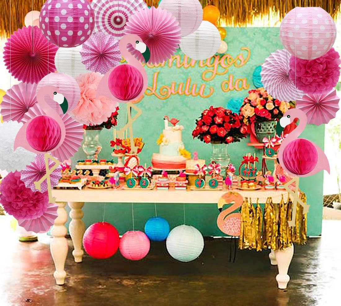 Tropical Flamingo Party Honeycomb Decoration Kit