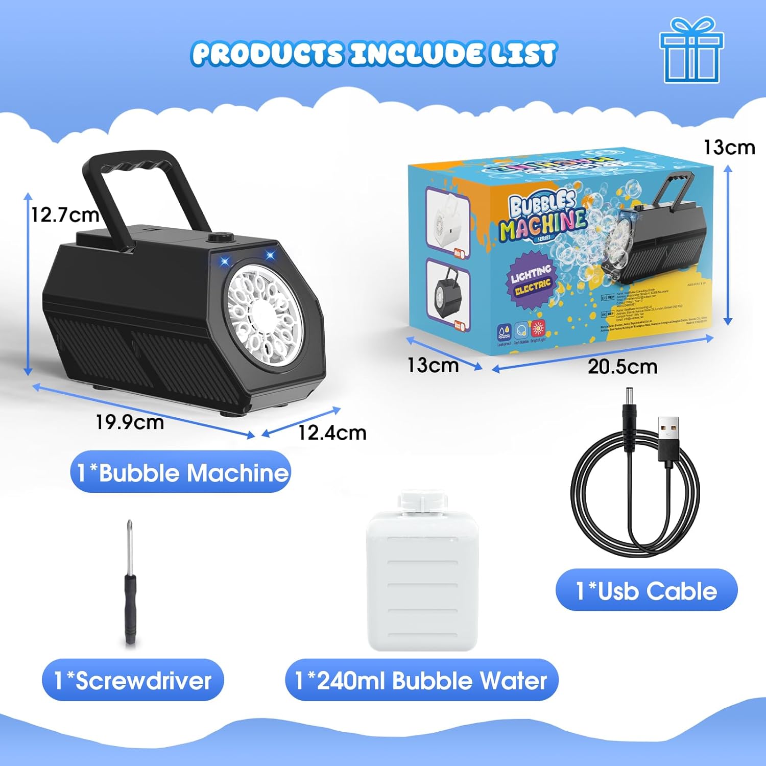 PANACARE Automatic Bubble Machine with LED Lights