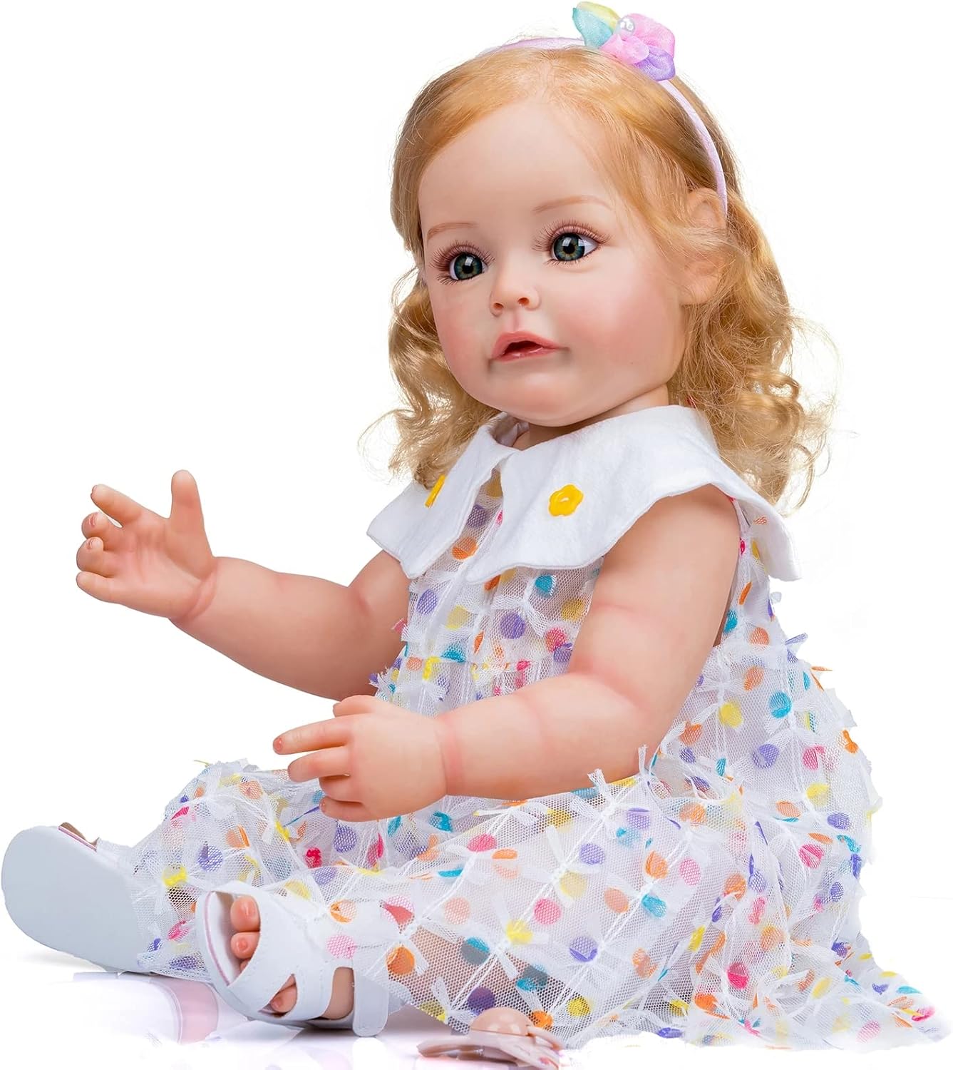 Toddler Reborn Baby Girl Doll 22 Inch Realistic Soft Silicone