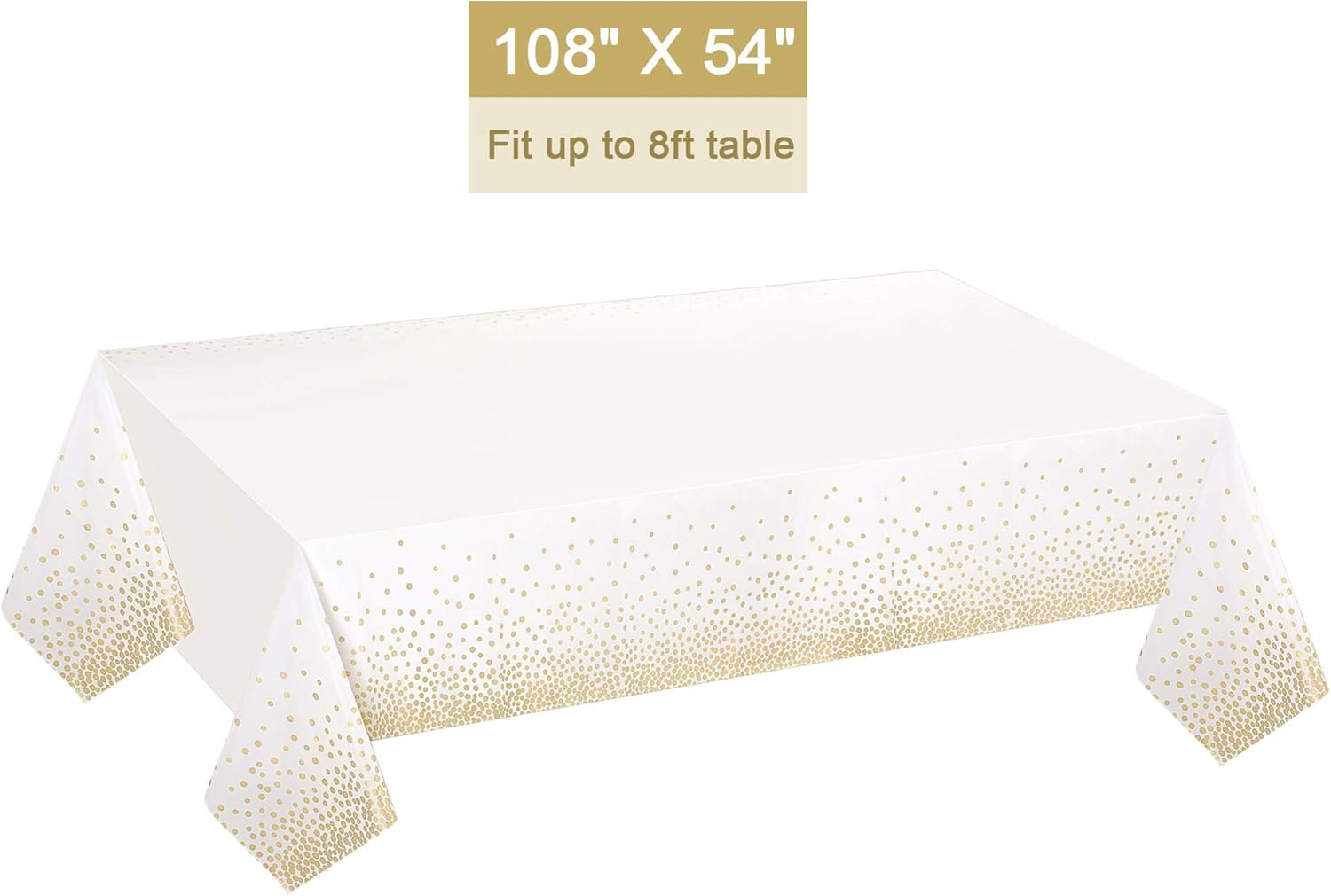 Gexolenu 4 Pack White Gold Dot Tablecloth for Rectangle Tables