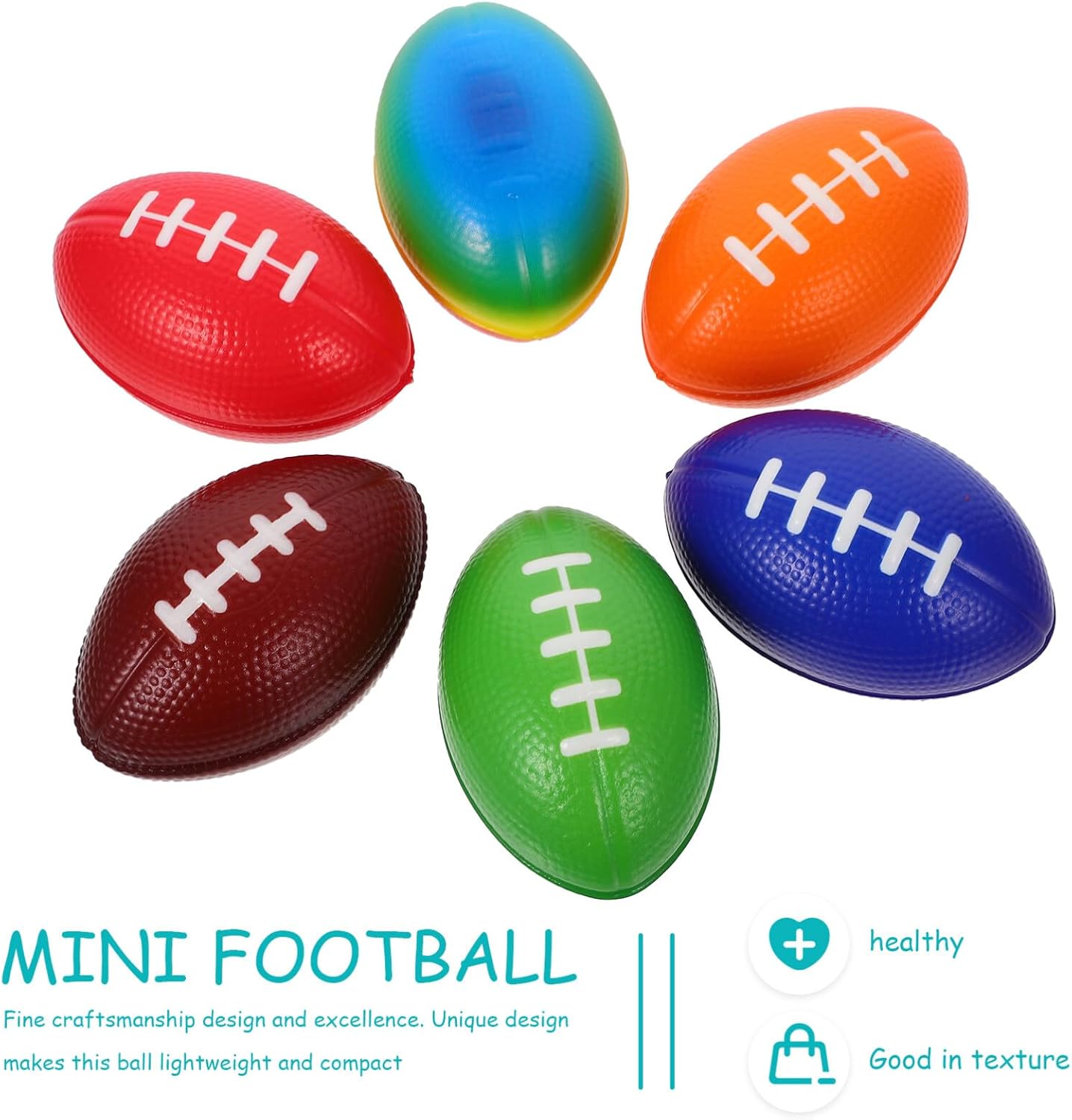 Didiseaon 6pcs Mini Rugby Football Stress Balls