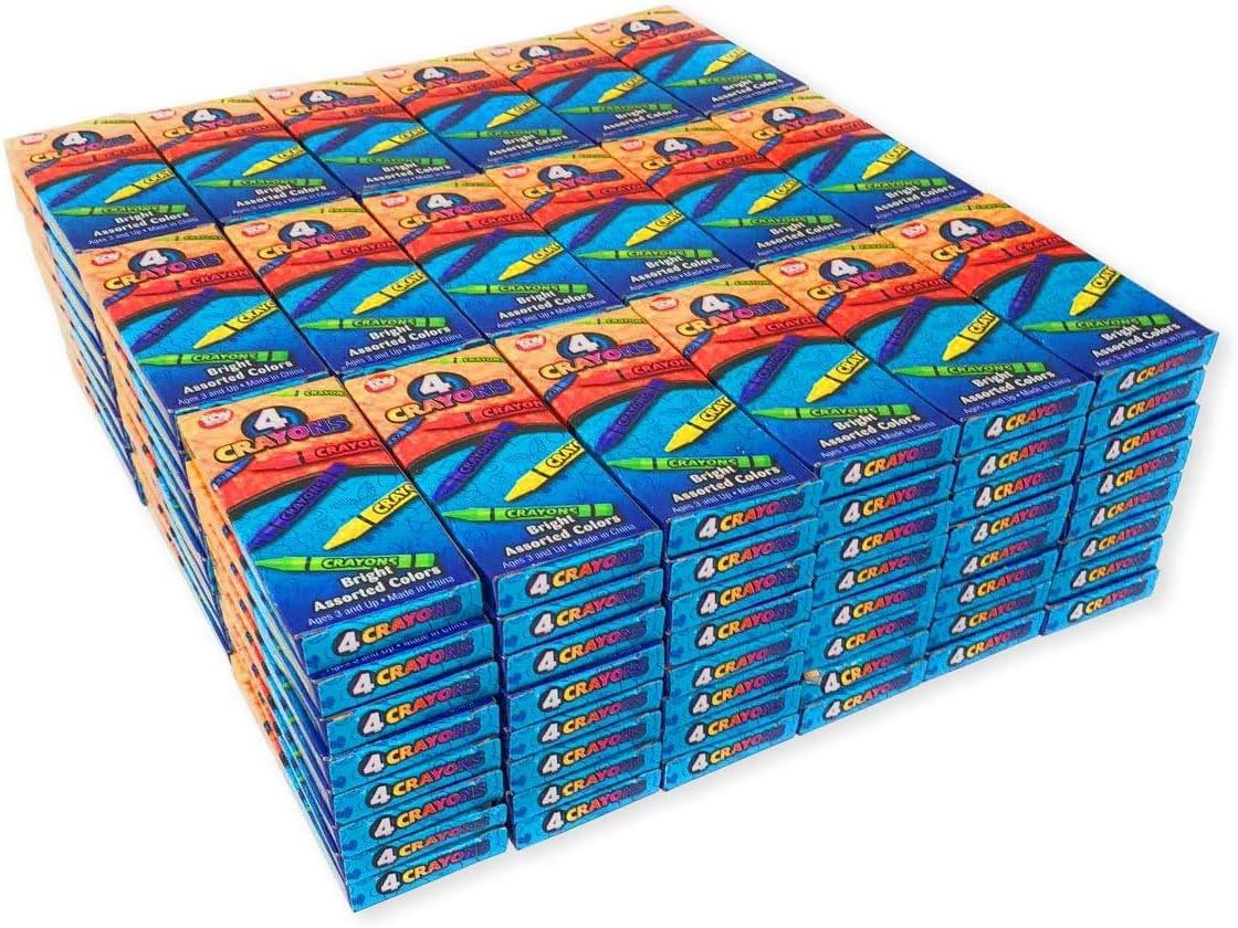 4Es Novelty 144 Box 4 Pack Crayons for Kids