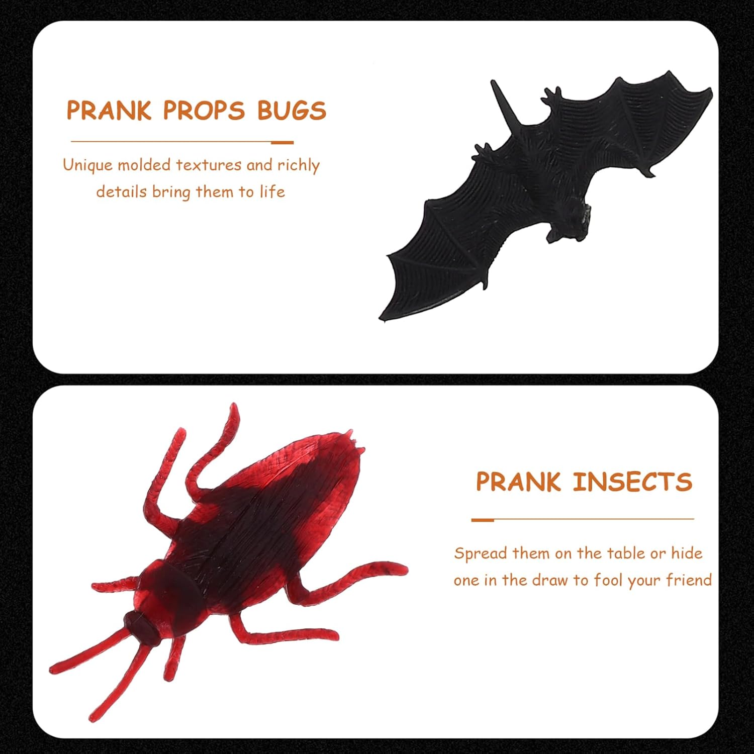 Totority Hyper-Realistic Bugs 44PCS Scary Prop Set