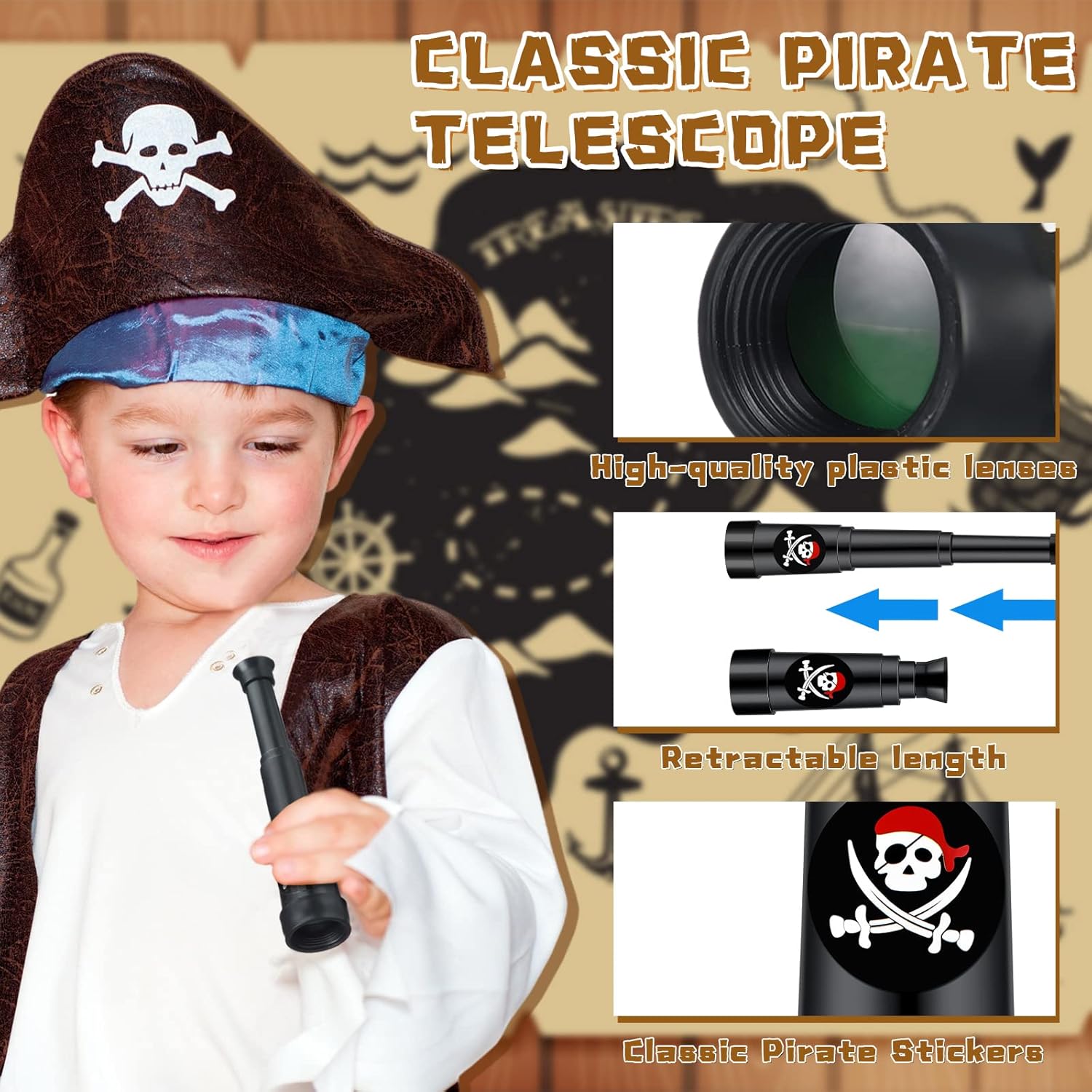 50 Pcs Pirate Telescope for Party Favors
