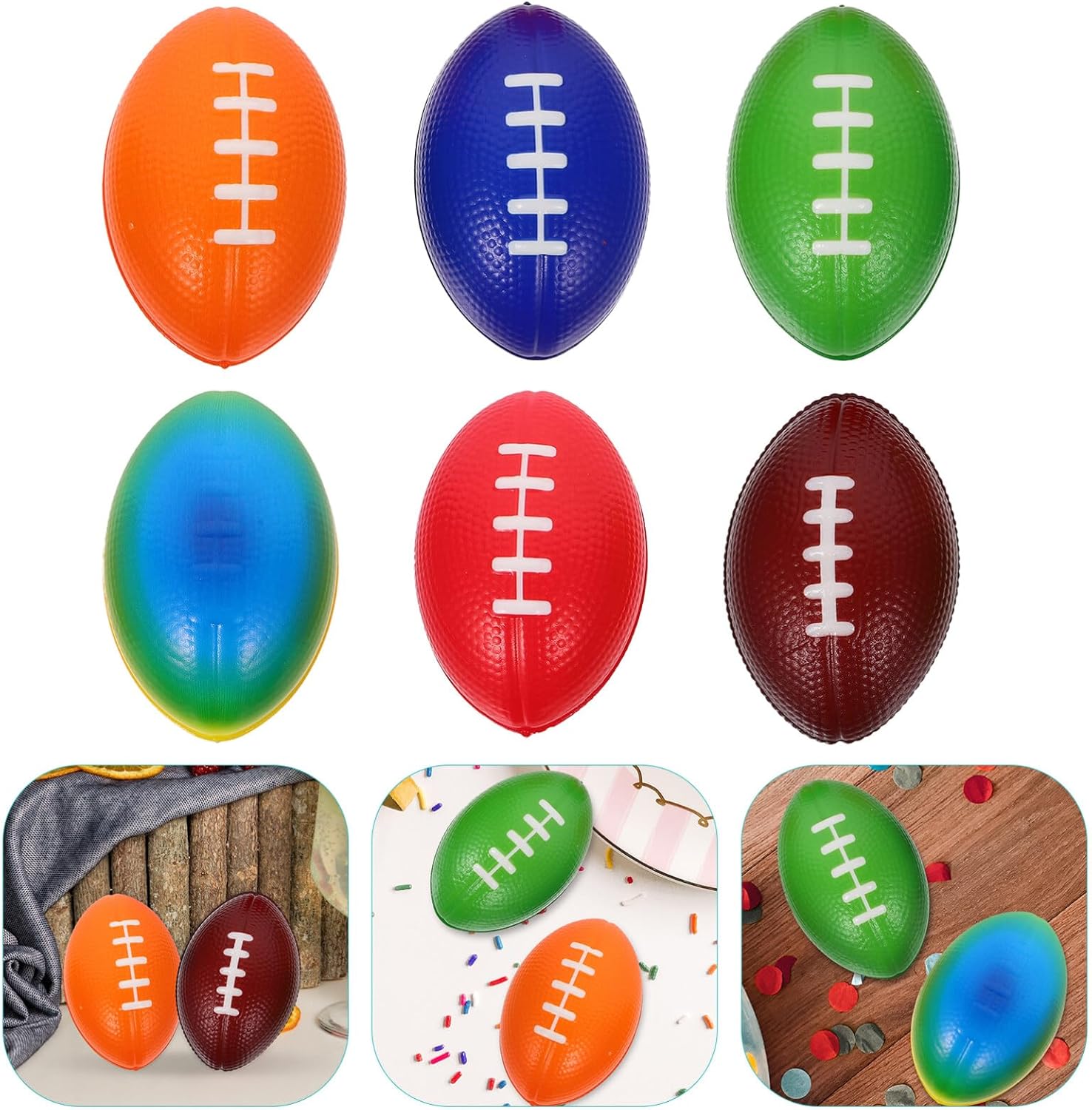 Didiseaon 6pcs Mini Rugby Football Stress Balls