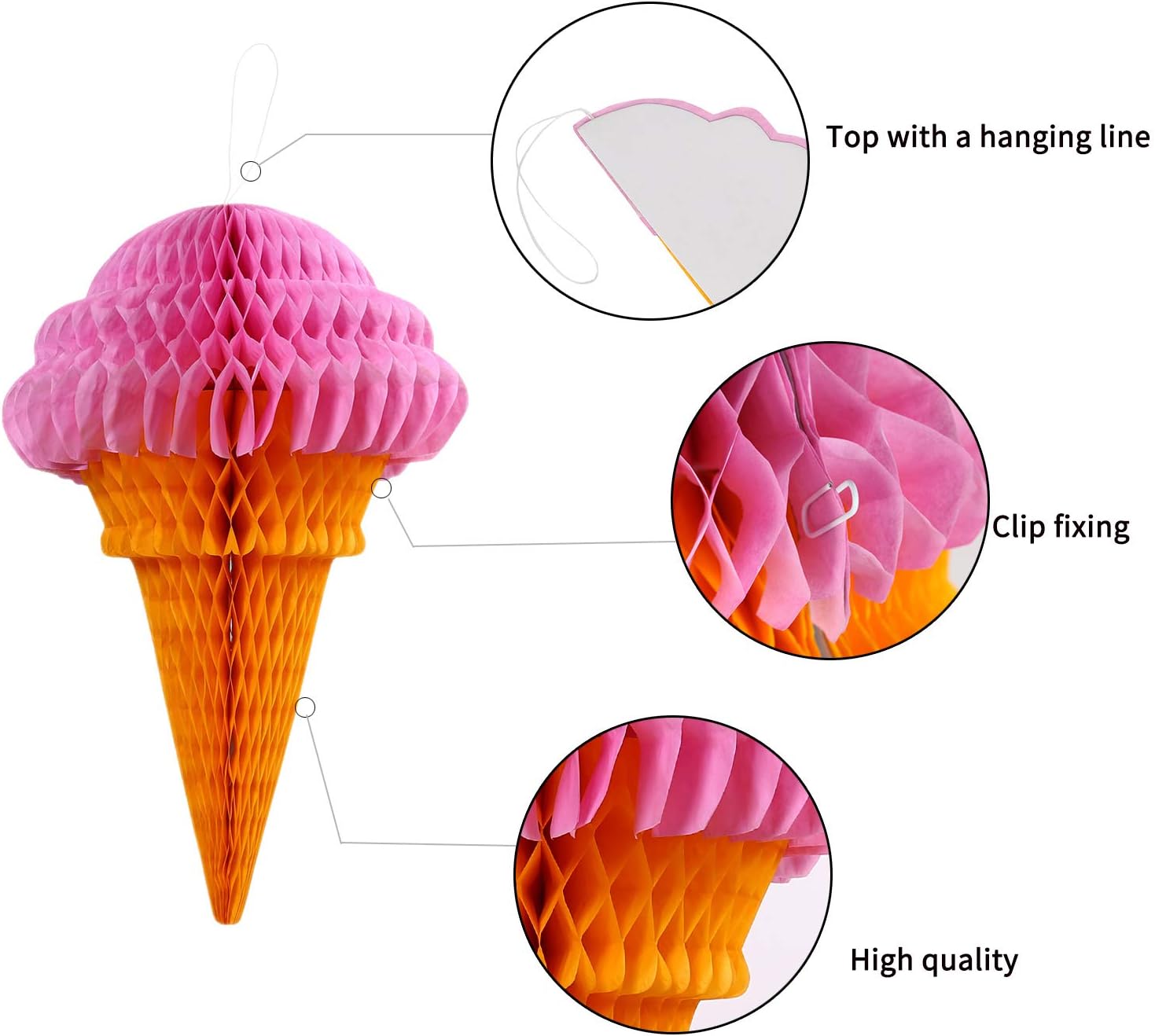 Zilue Ice Cream Decorations Set of 5 Mix
