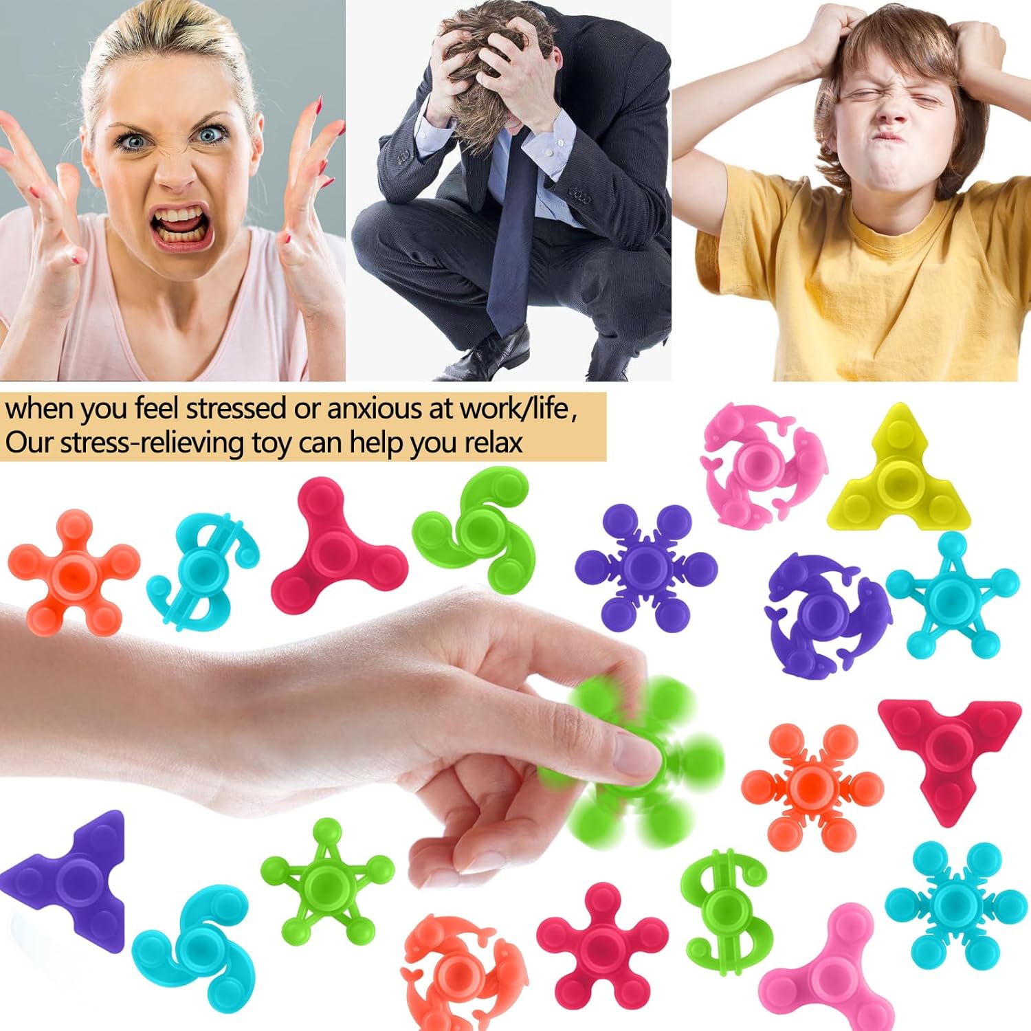 100pcs Mini Fidget Spinners Stress Relief Toys for Kids Adults