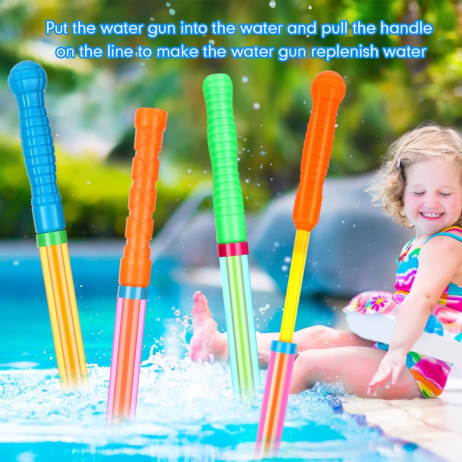 Wettarn 48 Pcs Crayon Water Guns for Summer Fun