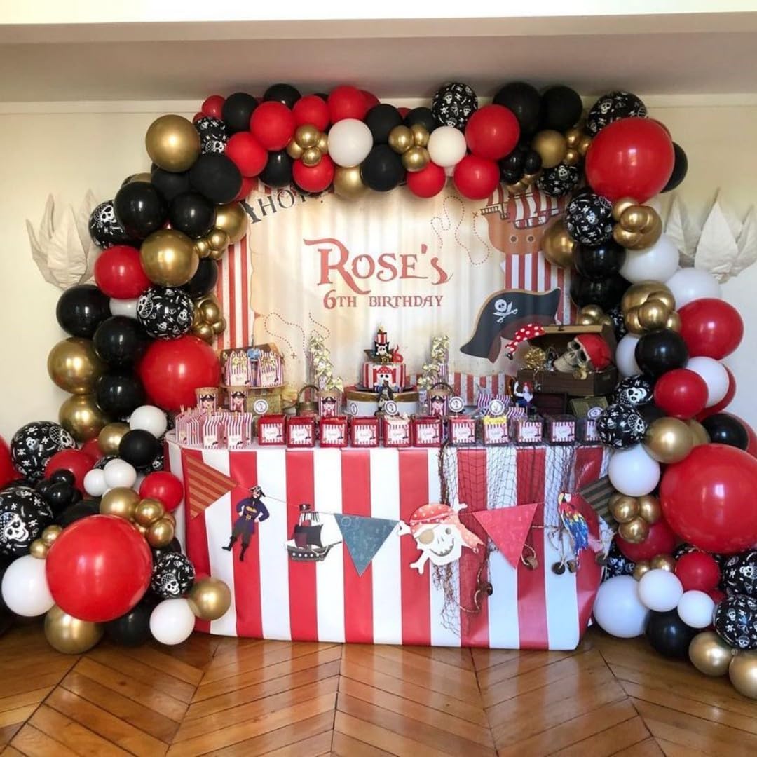 Pirate Birthday Decorations 142Pcs Balloon Kit with Arch and Garland