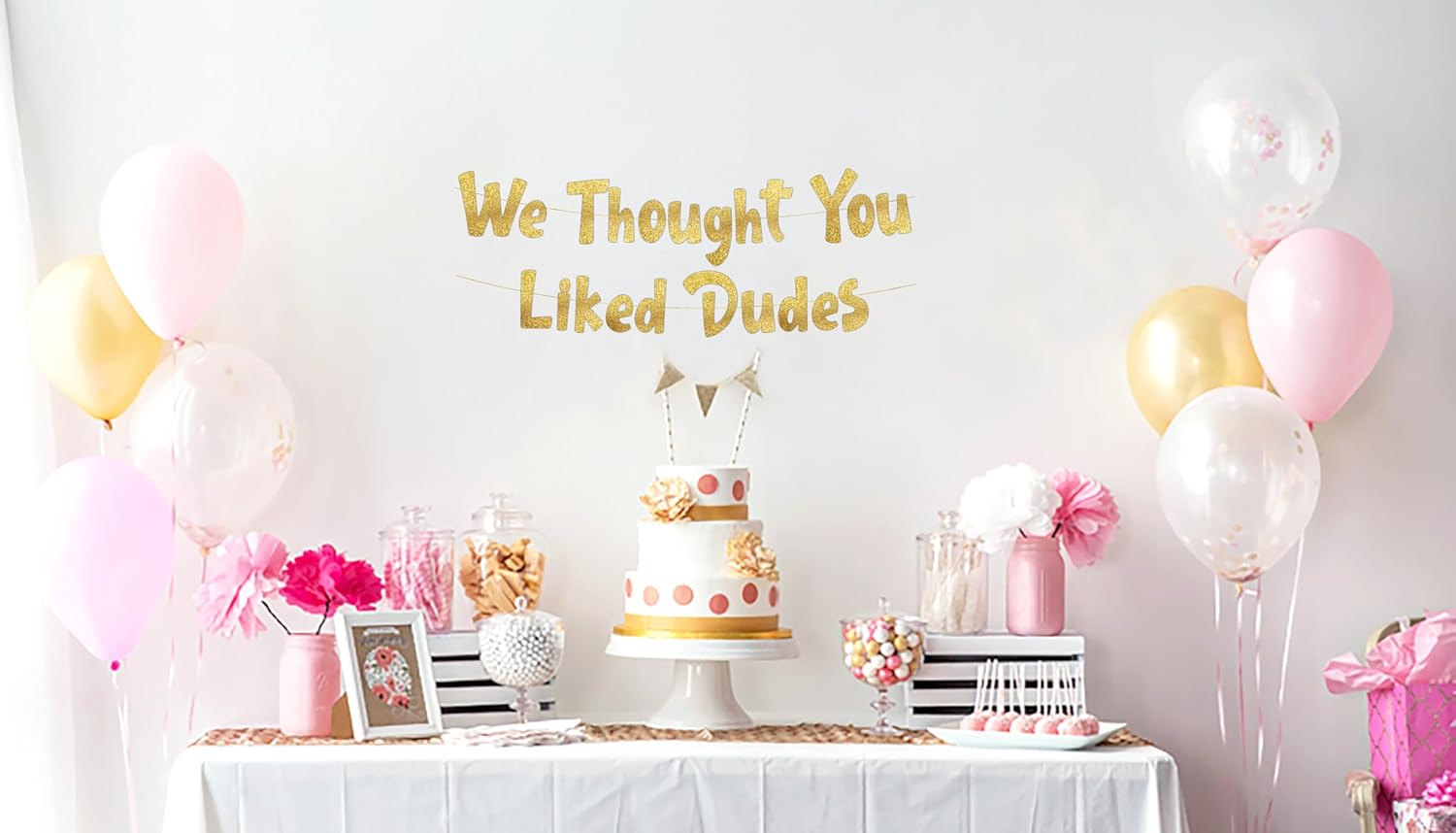 Funny Bachelor Party Gold Glitter Banner