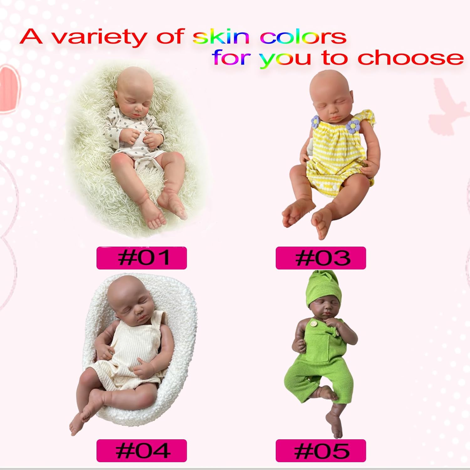 Lifelike Reborn Baby Dolls 20-Inch Silicone Sleeping Twins Collection