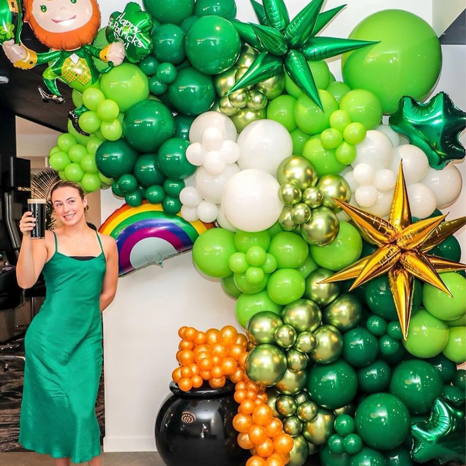Zesliwy 100pc 12 Inch Green Latex Balloons Set
