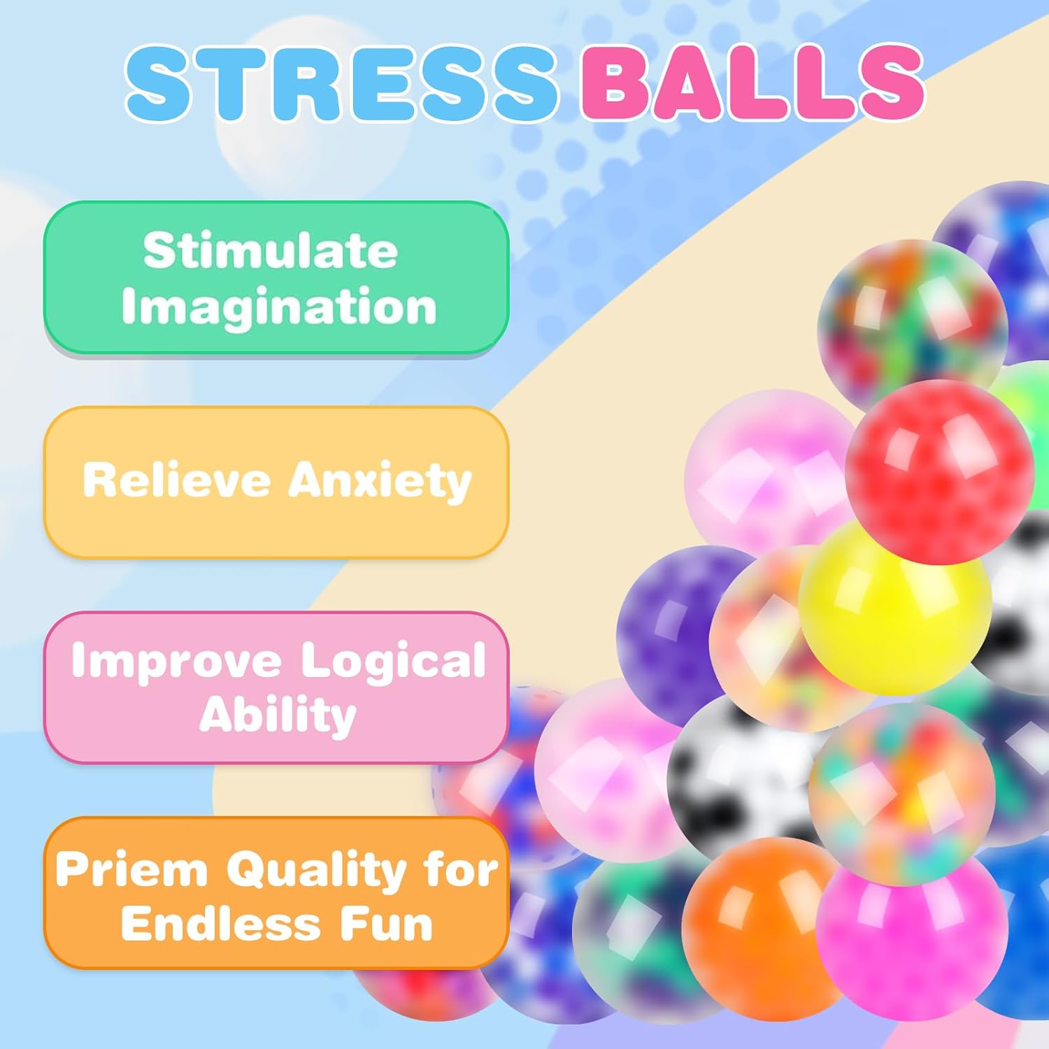 54 Pack Stress Balls Squishy Fidget for Adults