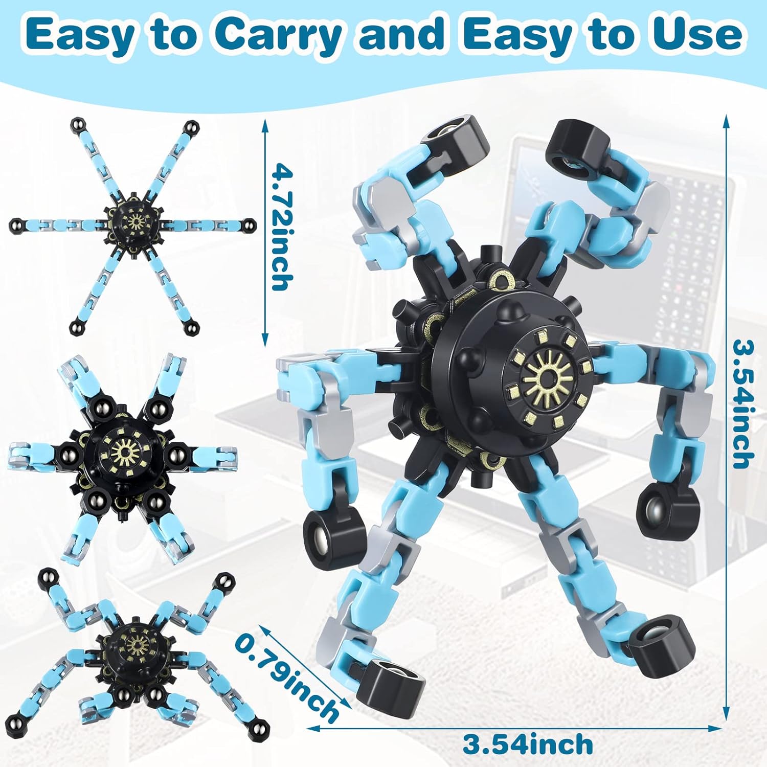 Zhanmai 64 Pack Transformable Fidget Spinners