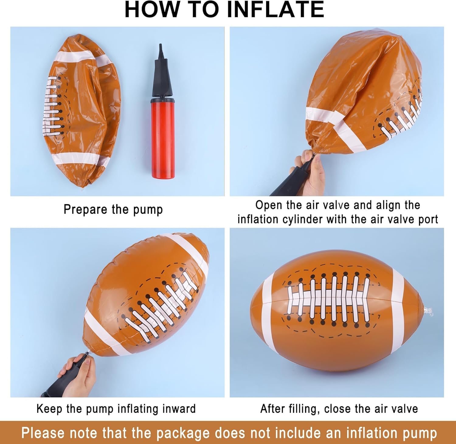 Durony 12 Inflatable Football Beach Balls