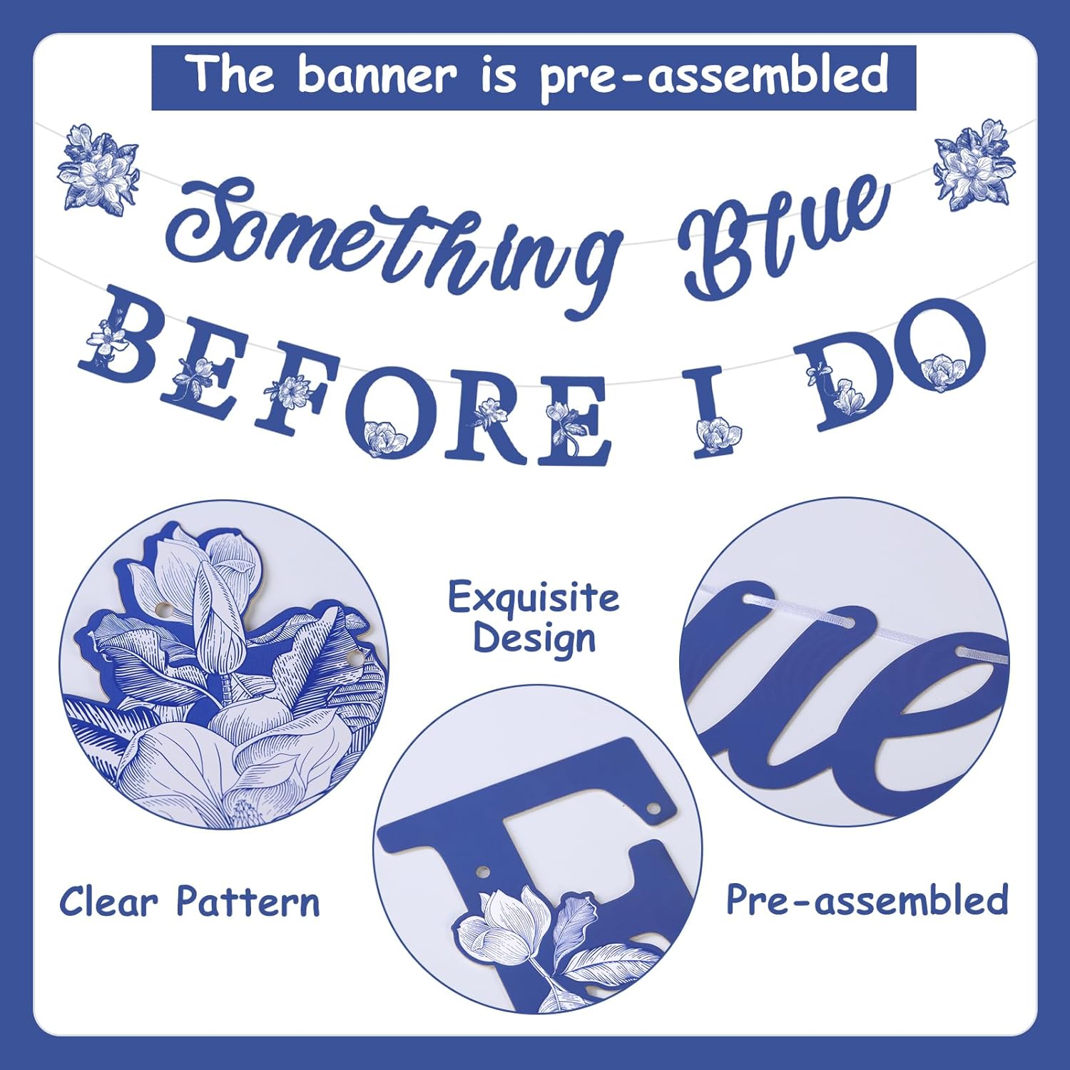 Something Blue Before I Do Banner for Bridal Shower