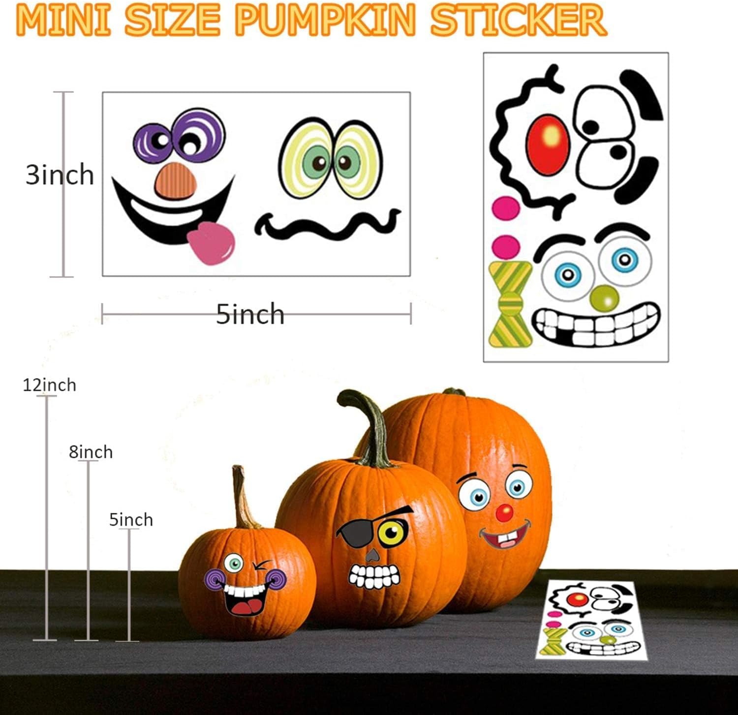 36 Pack Halloween Pumpkin Stickers for Kids and Toddlers