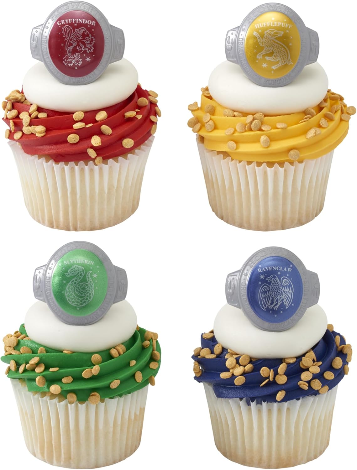 DecoPac Harry Potter Hogwarts House Cupcake Rings - 24 Pack