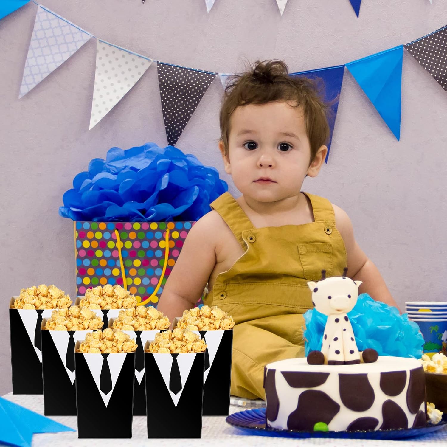 Irenare 24 Piece Baby Tuxedo Popcorn Bags