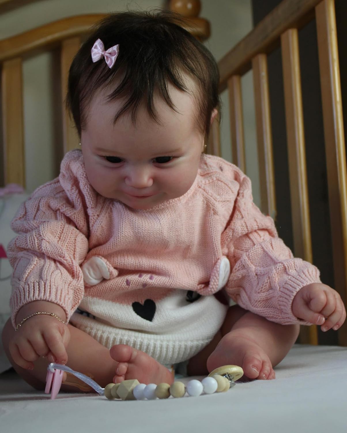 Pinky Reborn Realistic 20 Inch Baby Doll with Rooted Hair