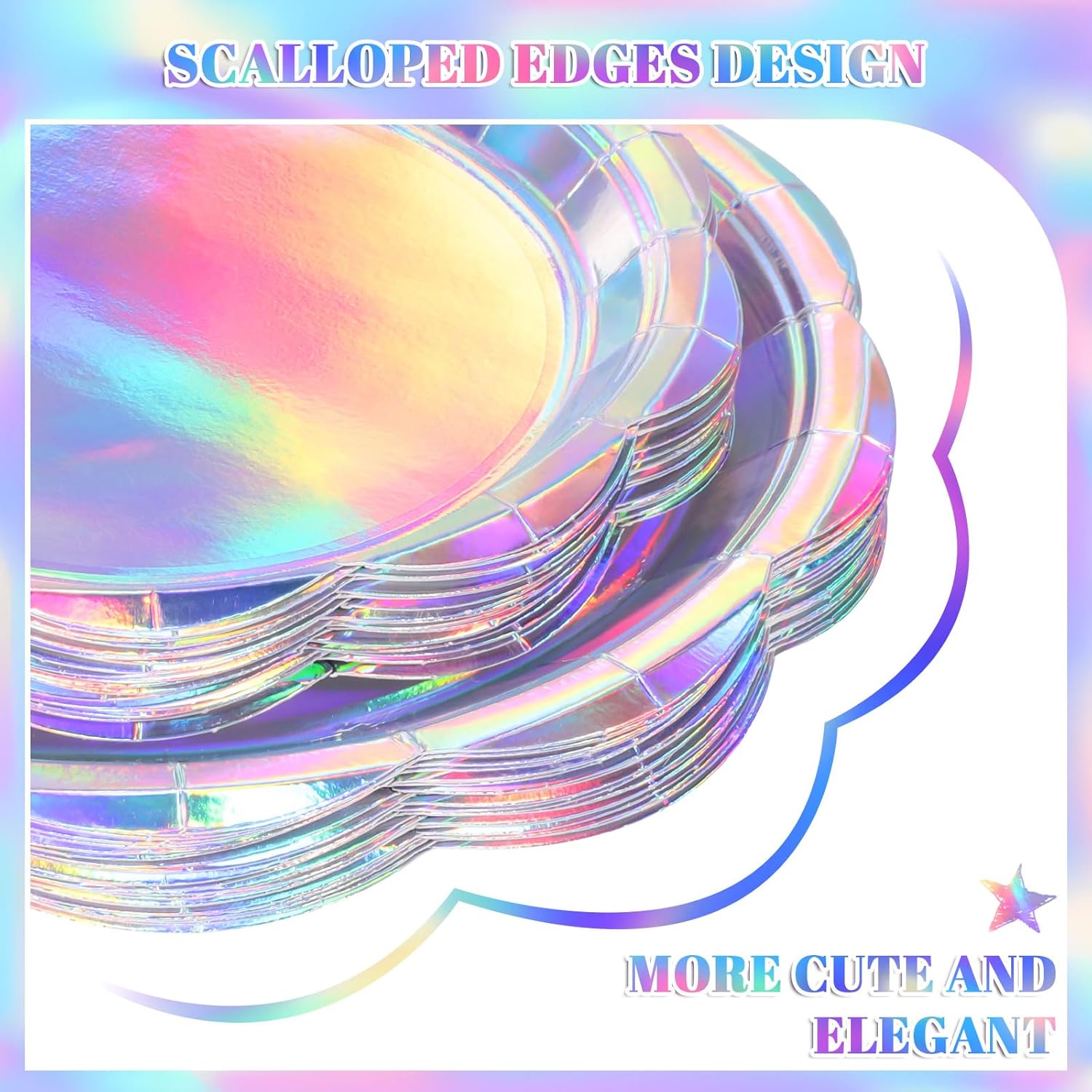 200 Pcs Iridescent Party Decorations Set