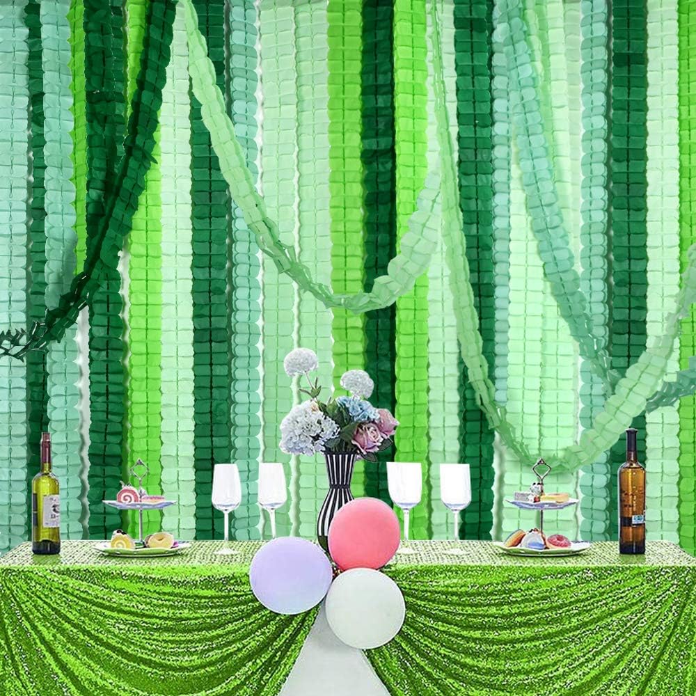 BEISHIDA 12PCS Four Leaf Clover Garland 120ft Green Party Decor