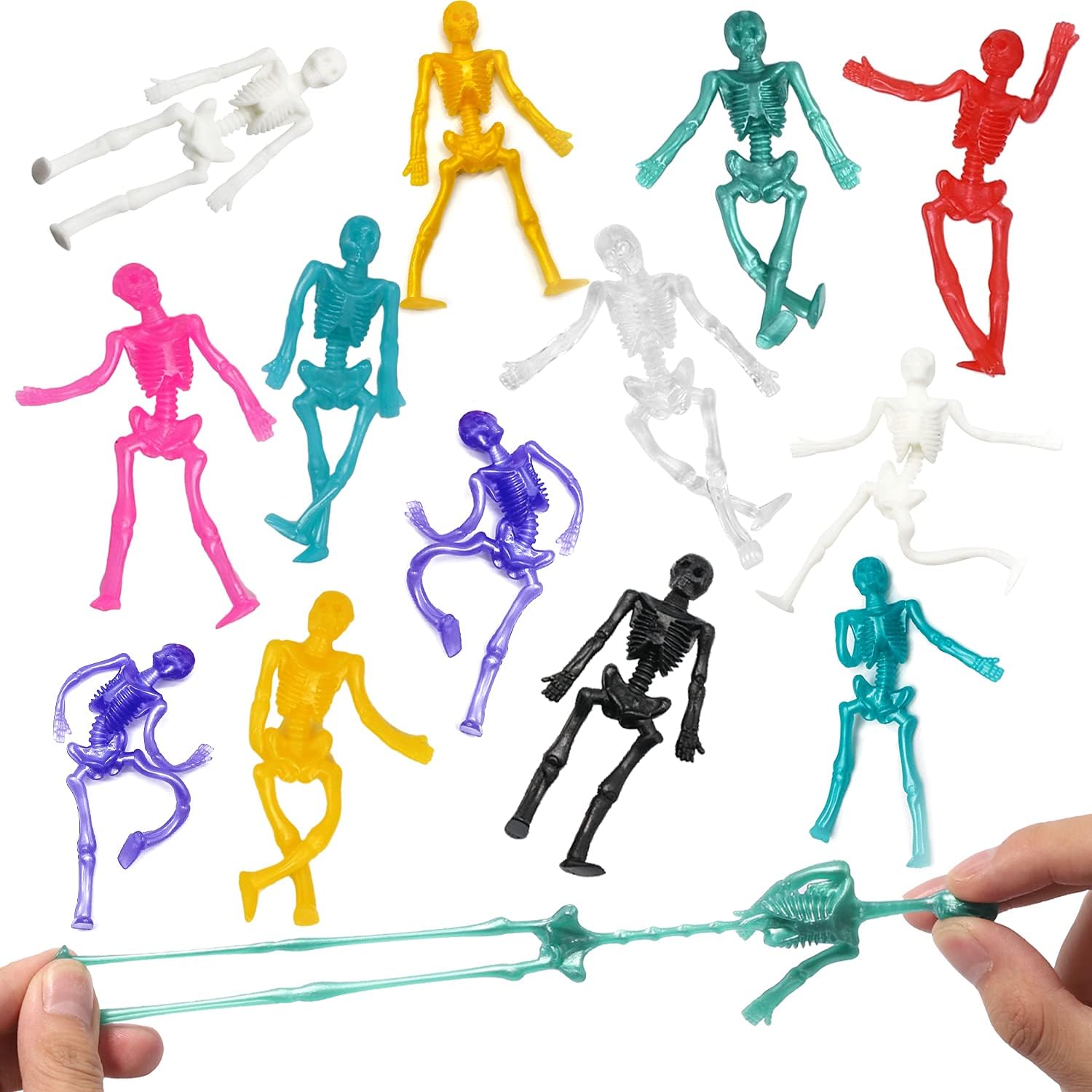 JOICEE 24PCS Halloween Stretchy Skeleton Toys