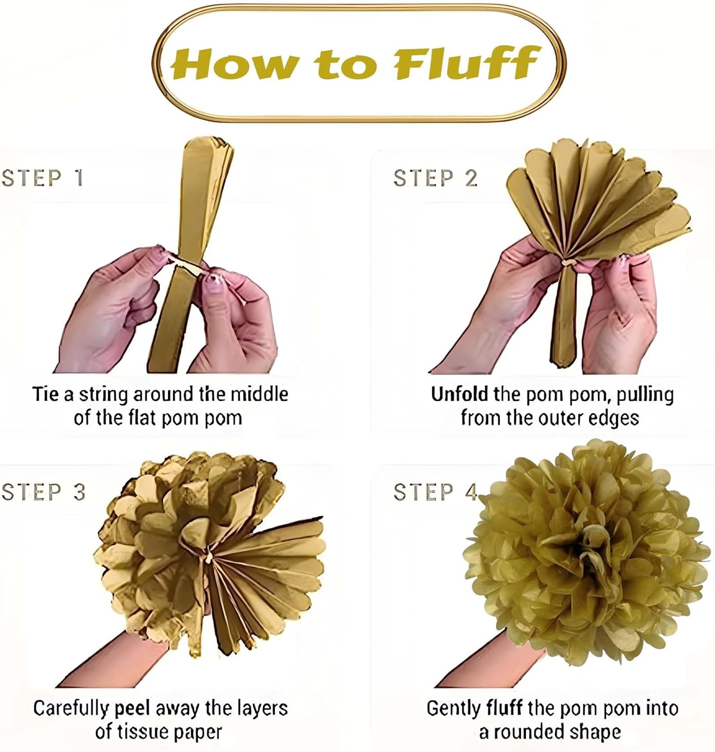 Dusty Sage Green Tissue Paper Pom Poms 12Pcs