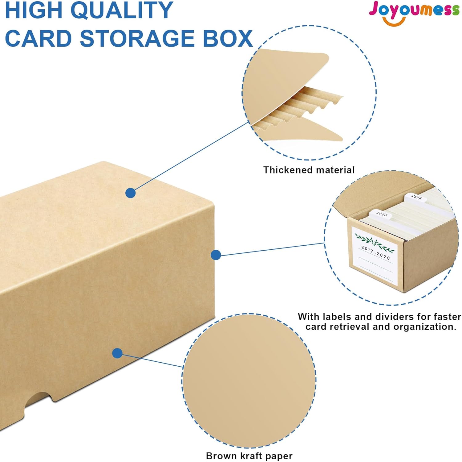 Joyoumess 8-Pack Trading Card Storage Box with Dividers and Labels