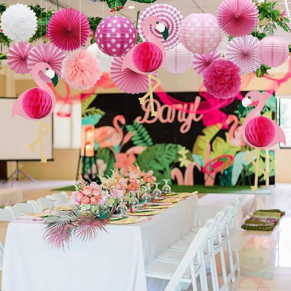 Tropical Flamingo Party Honeycomb Decoration Kit