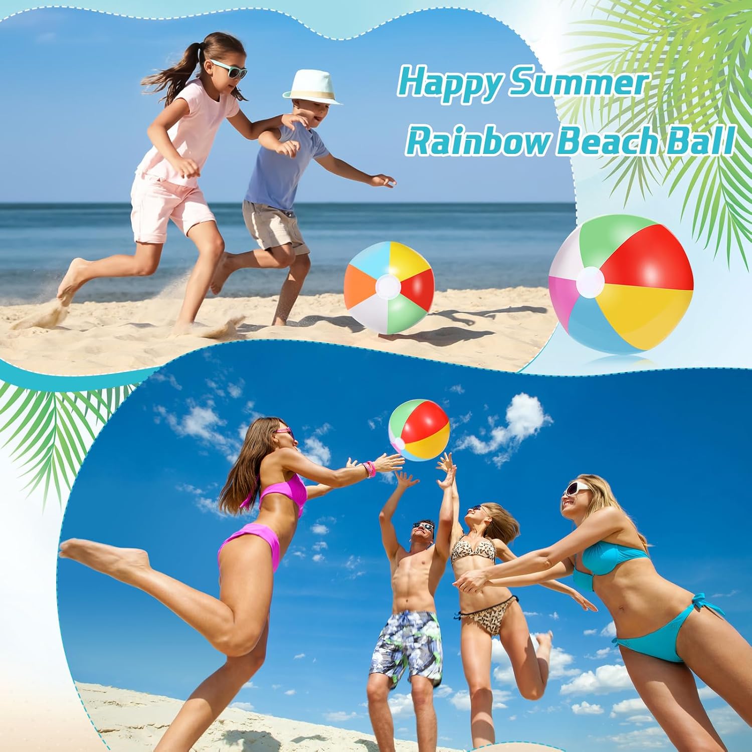 100 Pack Inflatable Beach Balls Rainbow 10 11 126