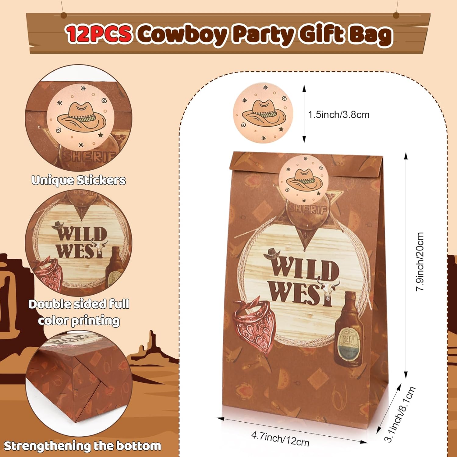 AerWo 168PCS Horse Party Favors Set - Cowboy Decorations