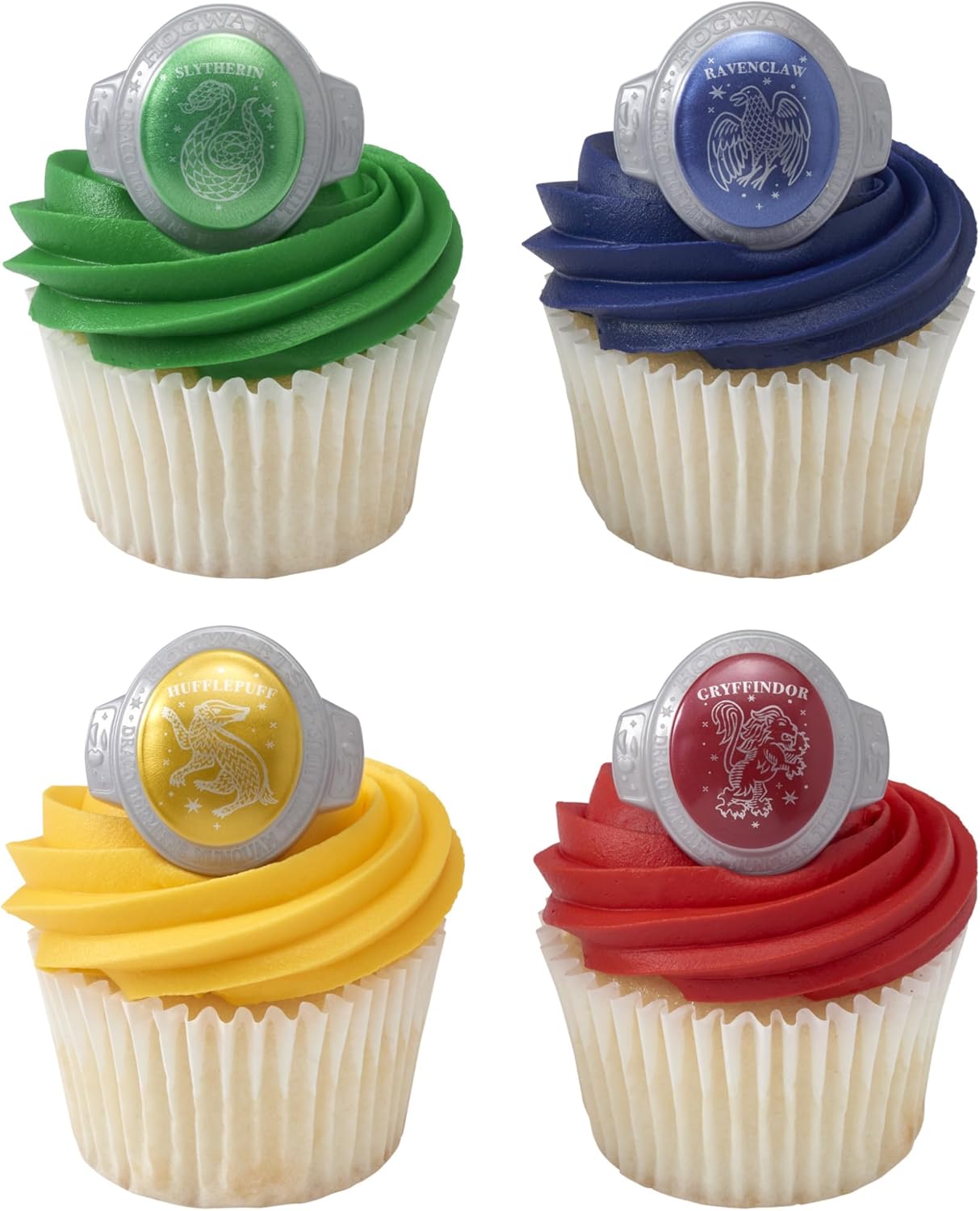 DecoPac Harry Potter Hogwarts House Cupcake Rings - 24 Pack